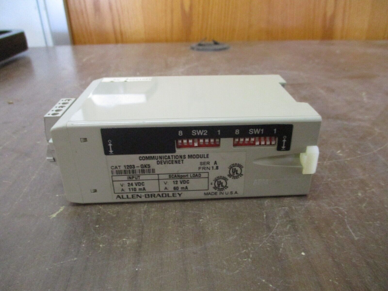 Allen-Bradley DeviceNet Comm. Module 1203-GK5 Ser. A FRN: 1.8 Input: 24VDC 110mA