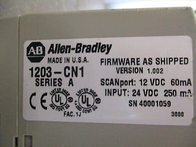 Allen-Bradley Scanport ControlNet 1203-CN1 Ser A FRN: 1.002 Used