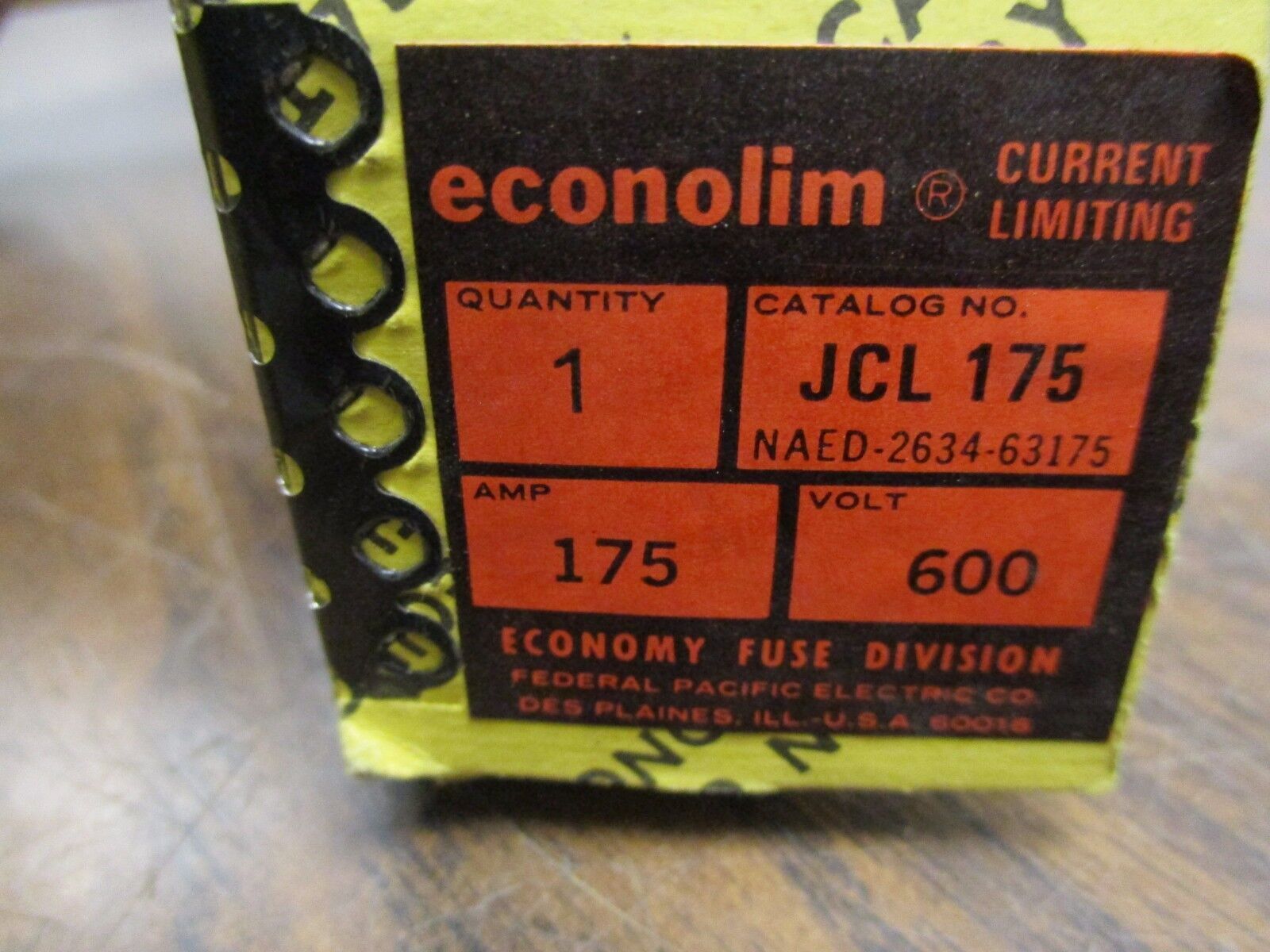 econolim Current Limiting Fuse JCL 175 New Surplus