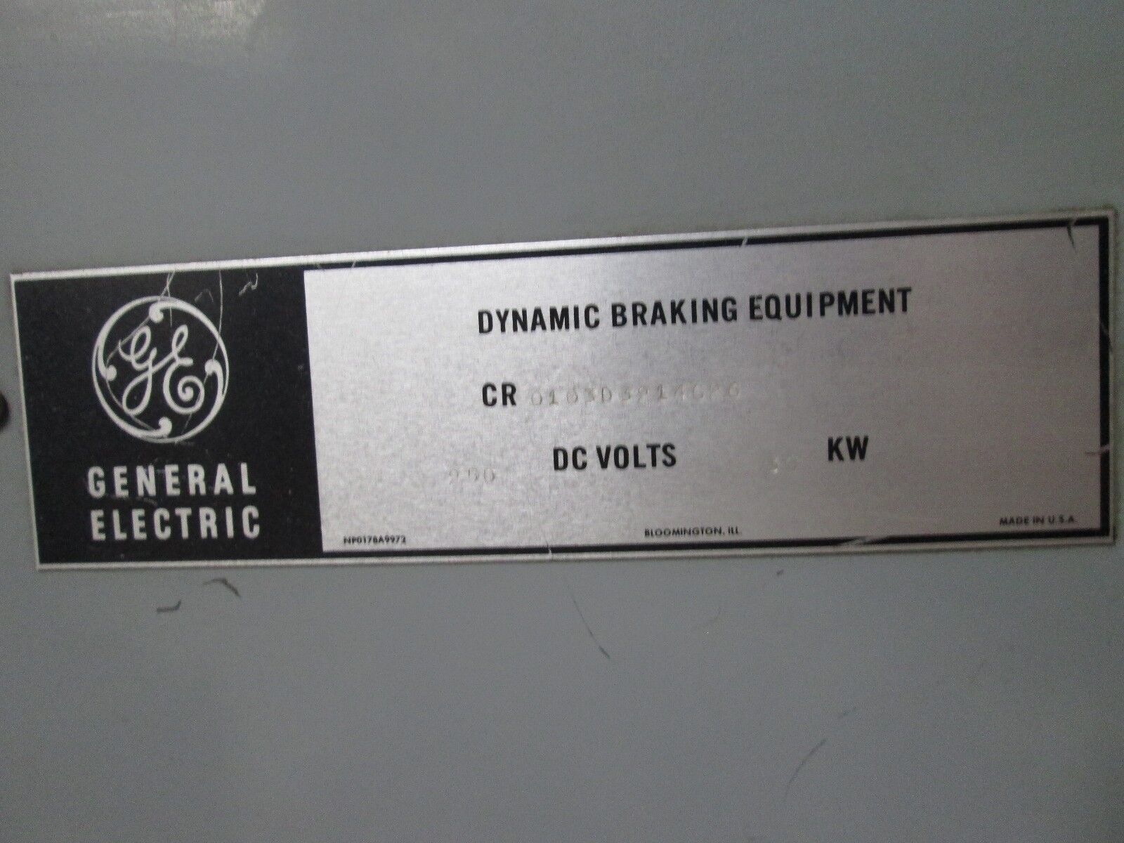 GE Dynamic Brake CR0103D3214G26 30KW 250VDC Used