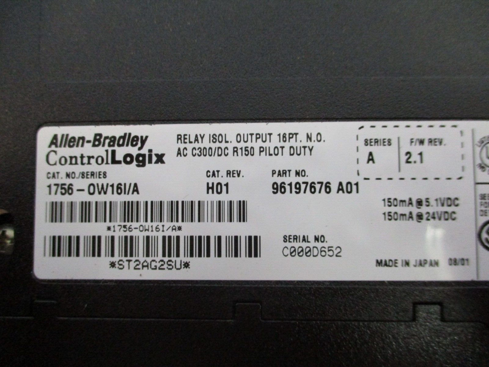 Allen-Bradley ControlLogix Relay Isolated Output Module 1756-OW16I Ser. A Used