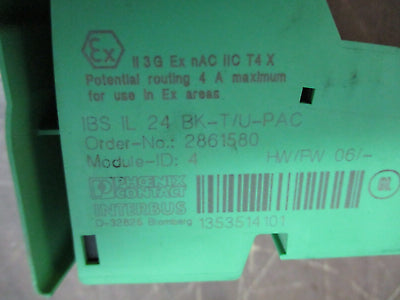 Phoenix Contact IBS IL24 BK-T/U-PAC Interbus Coupler 2861580 Used