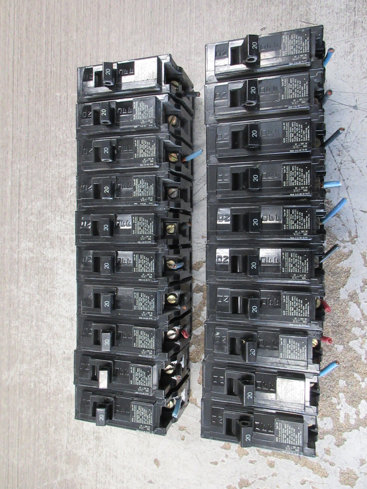 Siemens/ITE Circuit Breaker Q120 20A 120/240V 1P *Lot of 20* Clip On Used