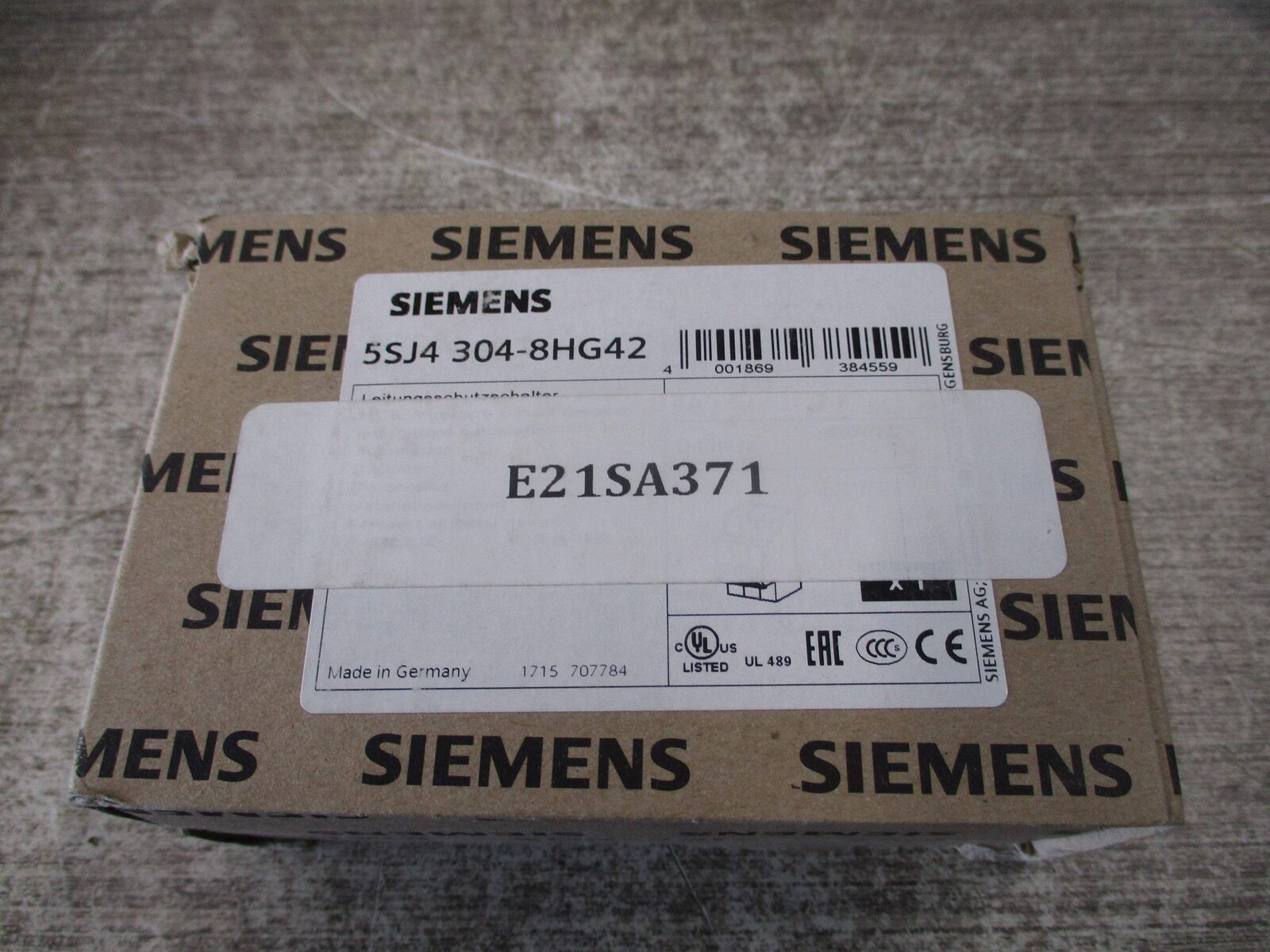 Siemens Circuit Breaker 5SJ4 304-8HG42 4A 480/277/240V 3P New Surplus