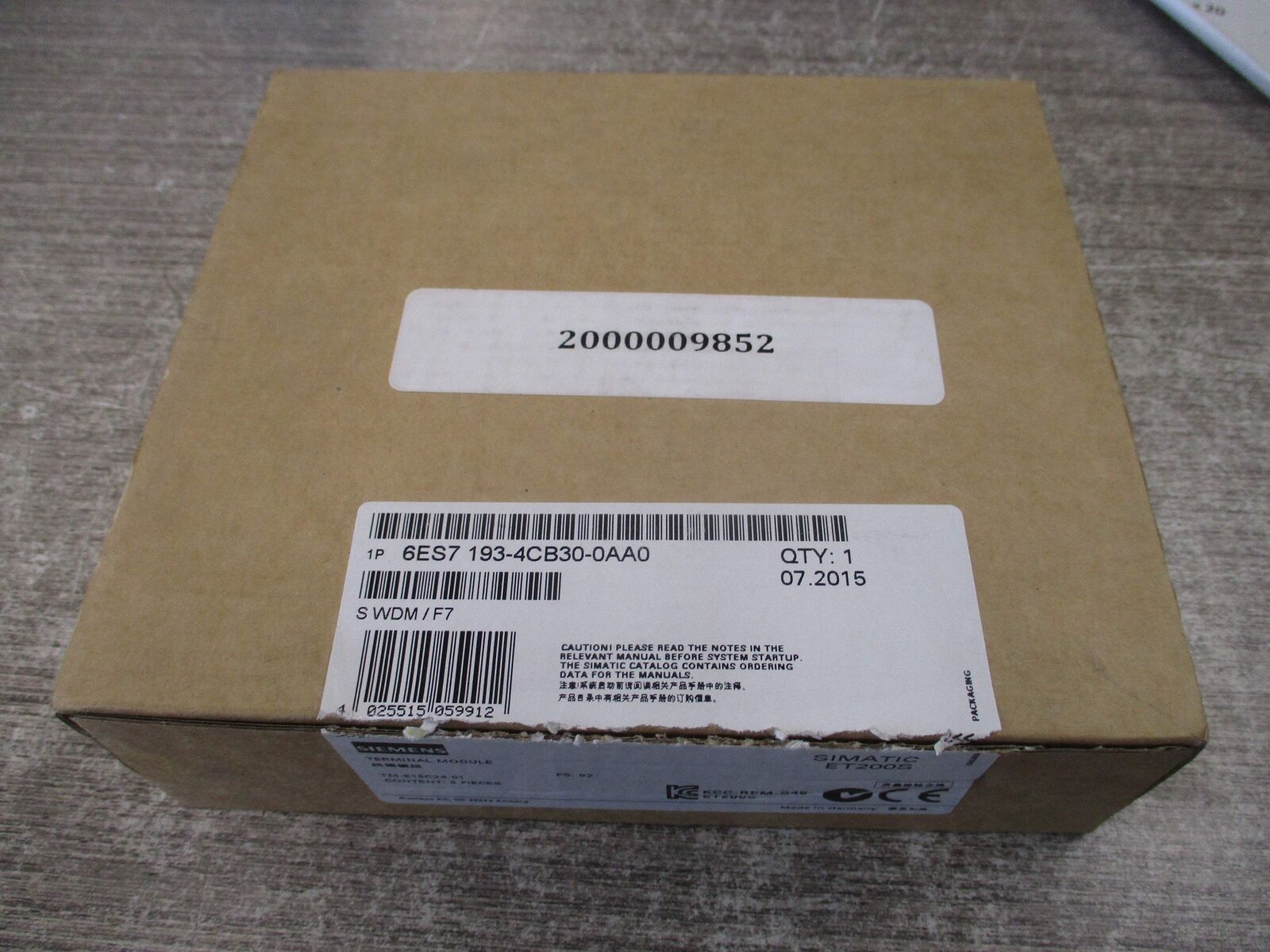 Siemens Terminal Module 6ES7 193-4CB30-0AA0 * Box of 4 * New Surplus