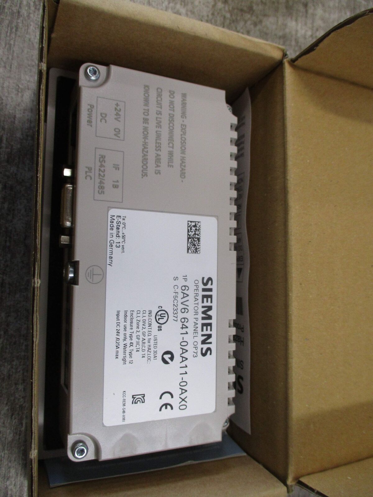 Siemens Simatic OP73 Operator Panel 6AV6 641-0A11-0AX0 New Surplus