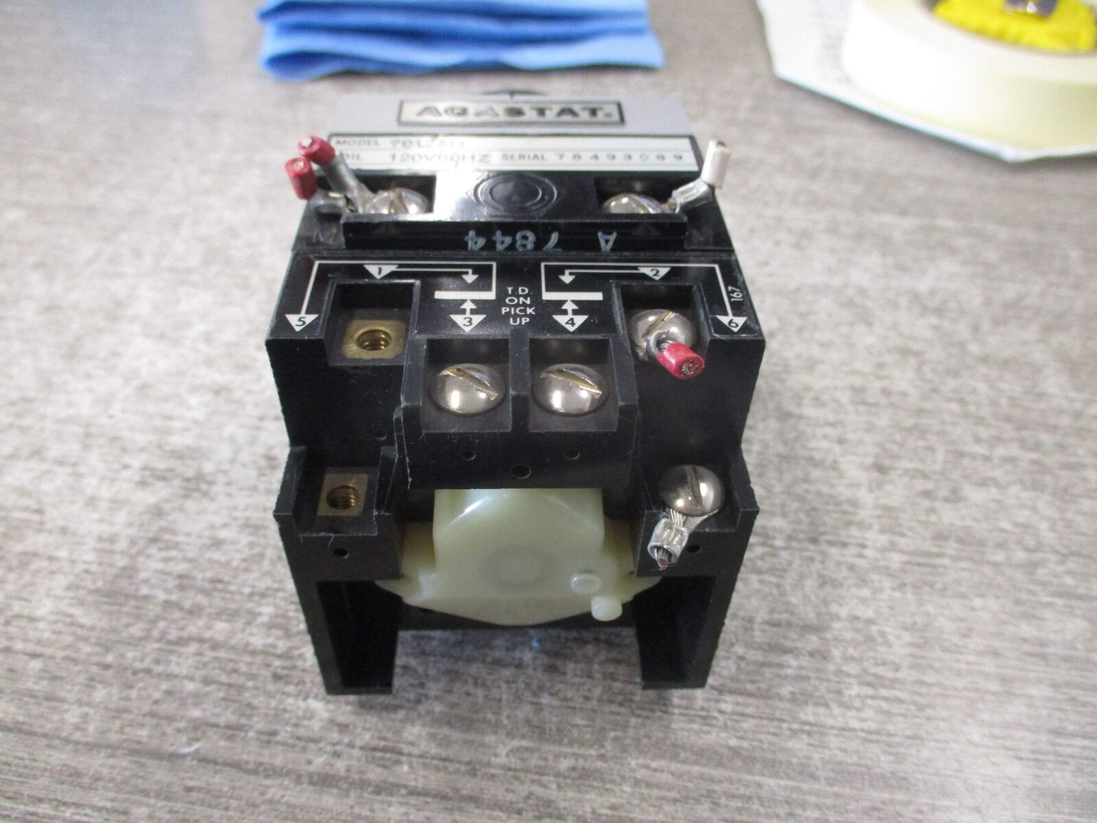 Agastat Timer 7012AD 120V Coil Time: 5-50 sec * Missing (2) Terminal Screws * Us