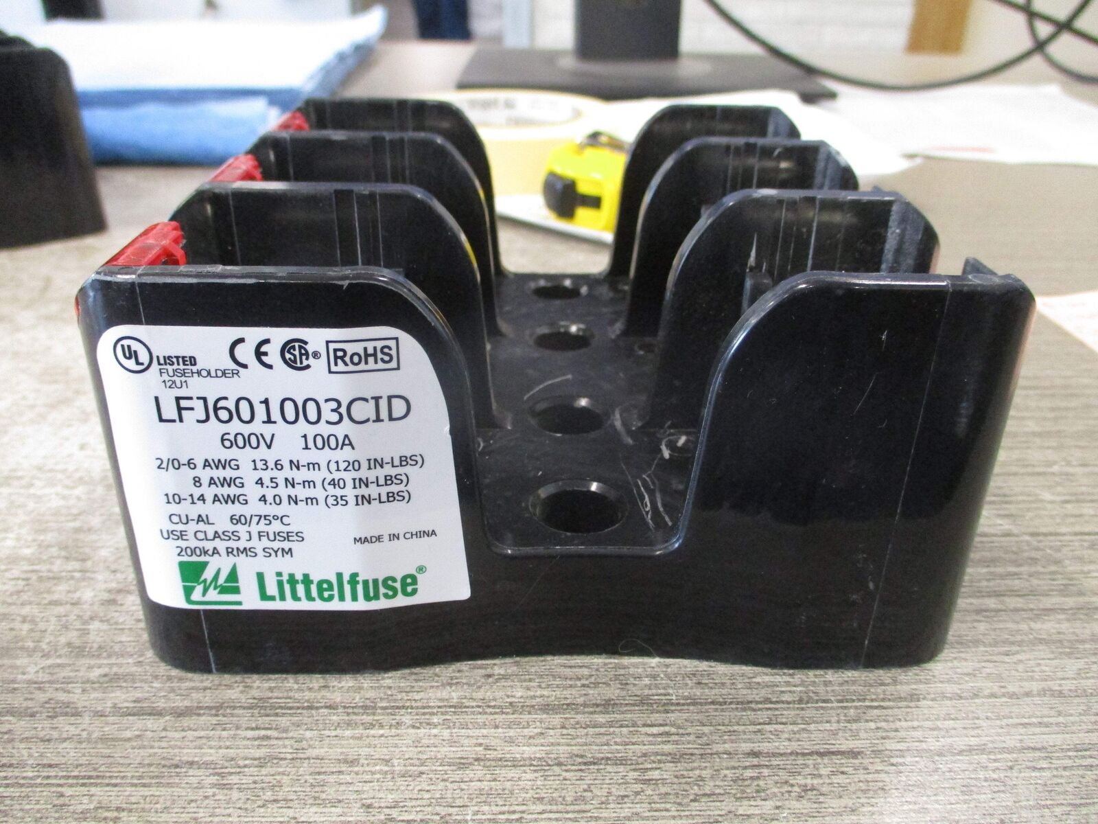 Littelfuse Fuseholder LFJ601003CID 100A 600V 3P Used