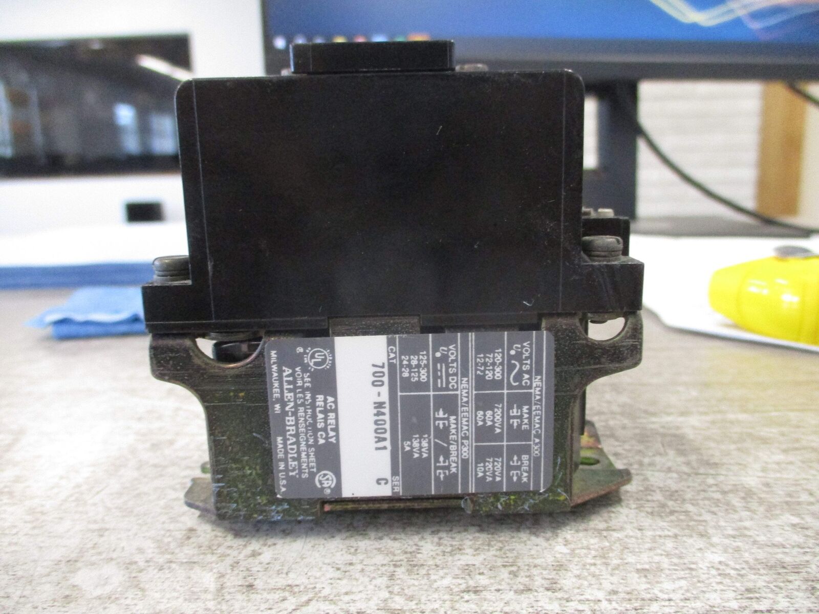 Allen-Bradley Type N Relay 700-N400A1 Ser. C 120V Coil Used