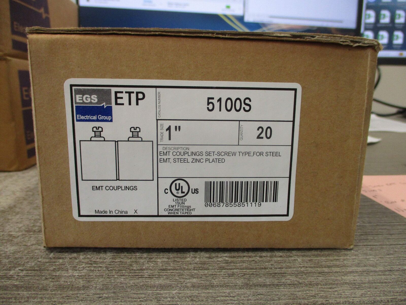EGS Set-Screw EMT Coupling 5100S 1" * Box of 20 * New Surplus