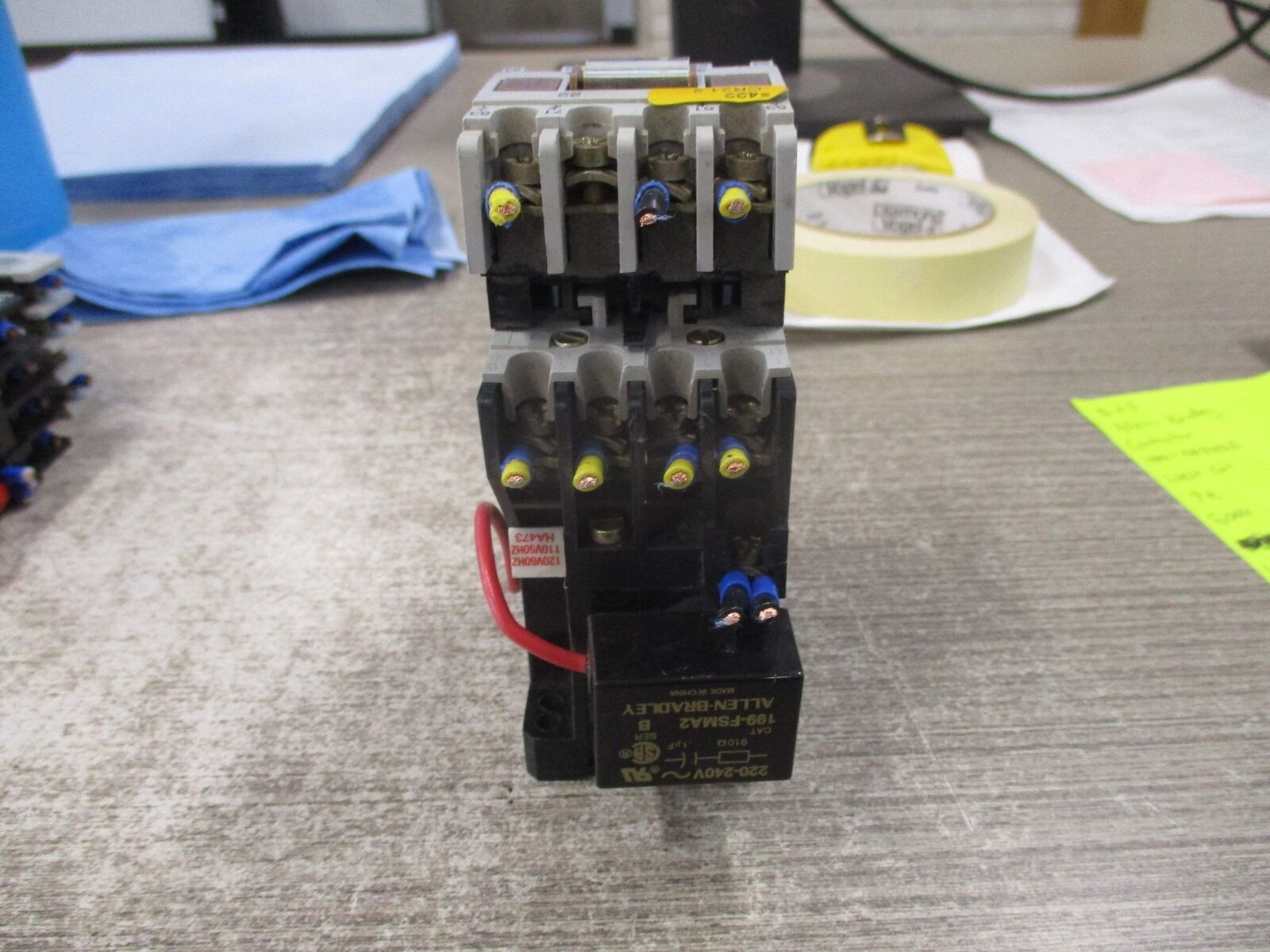 Allen-Bradley Contactor 100-A09ND3 120V Coil 9A 600V W/Aux Contact Block Used