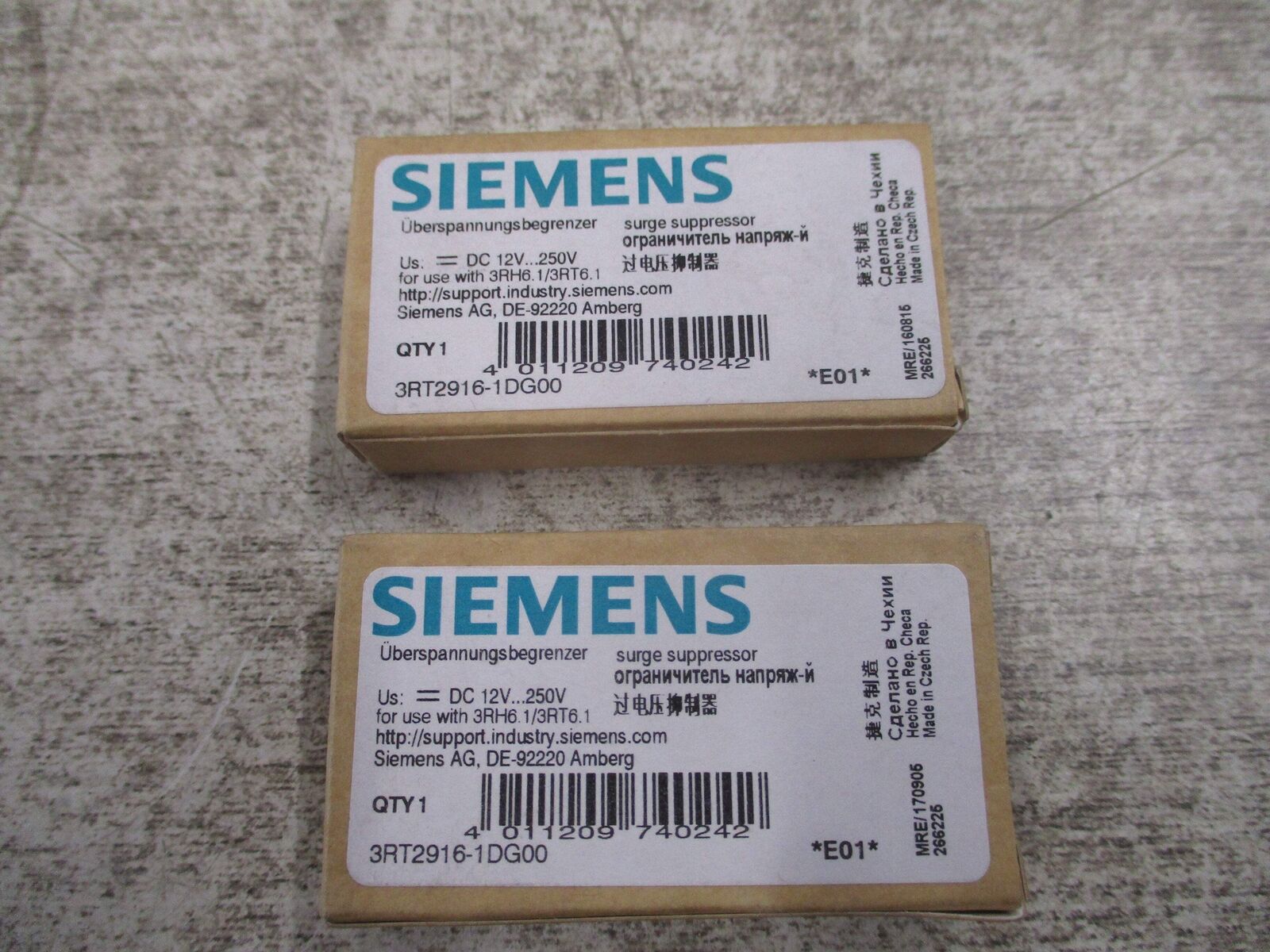 Siemens Surge Suppressor 3RT2916-1DG00 12-250VDC * Lot of 2 * New Surplus