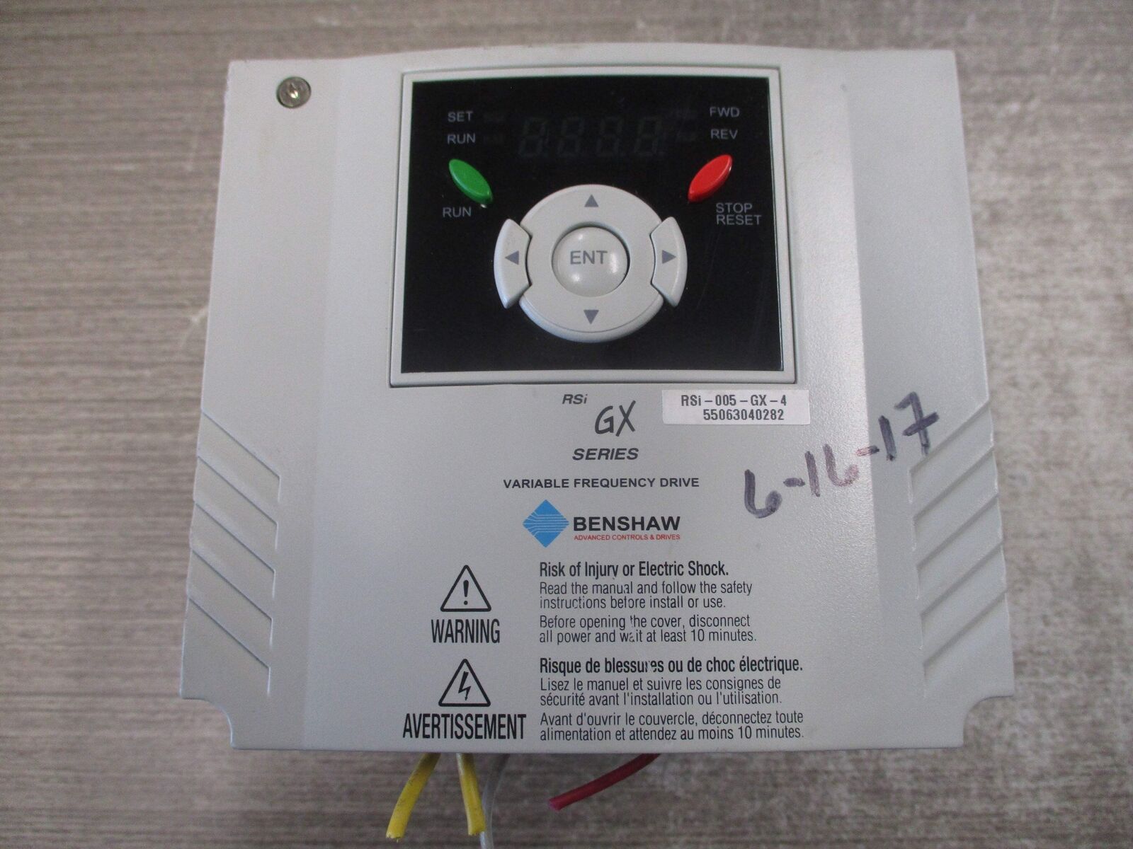 Benshaw AC Drive RSi-005-GX-4 5HP 3Ph Input: 380-480V / 3PH / 10.5A / 50/60Hz Ou