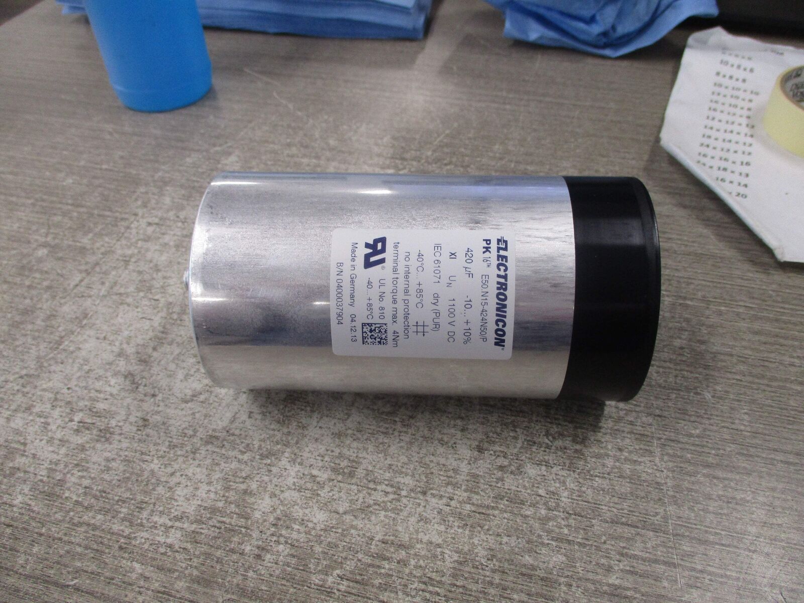 Electronicon PK16 Capacitor E50.N15-424N50/P 420uF 1100VDC *No Box* New Surplus