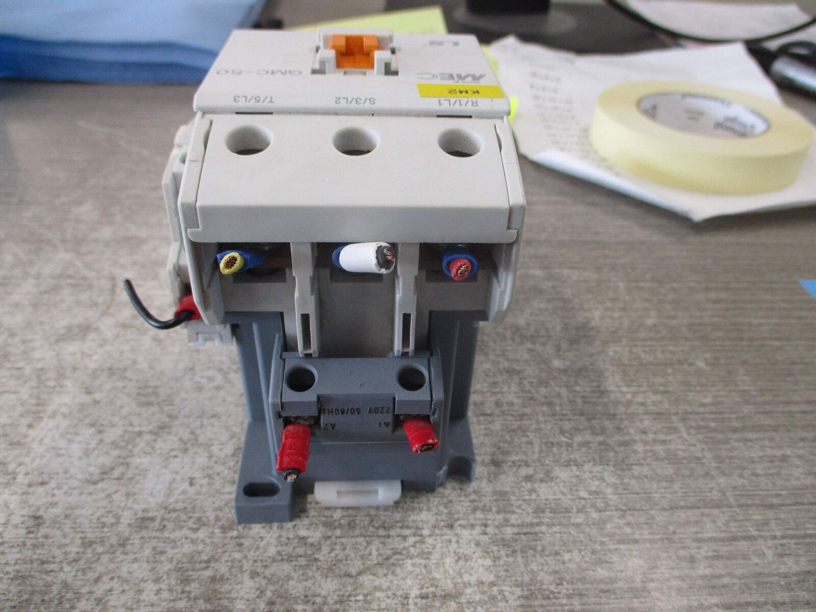 MEC Contactor GMC-50 220V Coil w/ Aux Contact * Broken Mount * Used