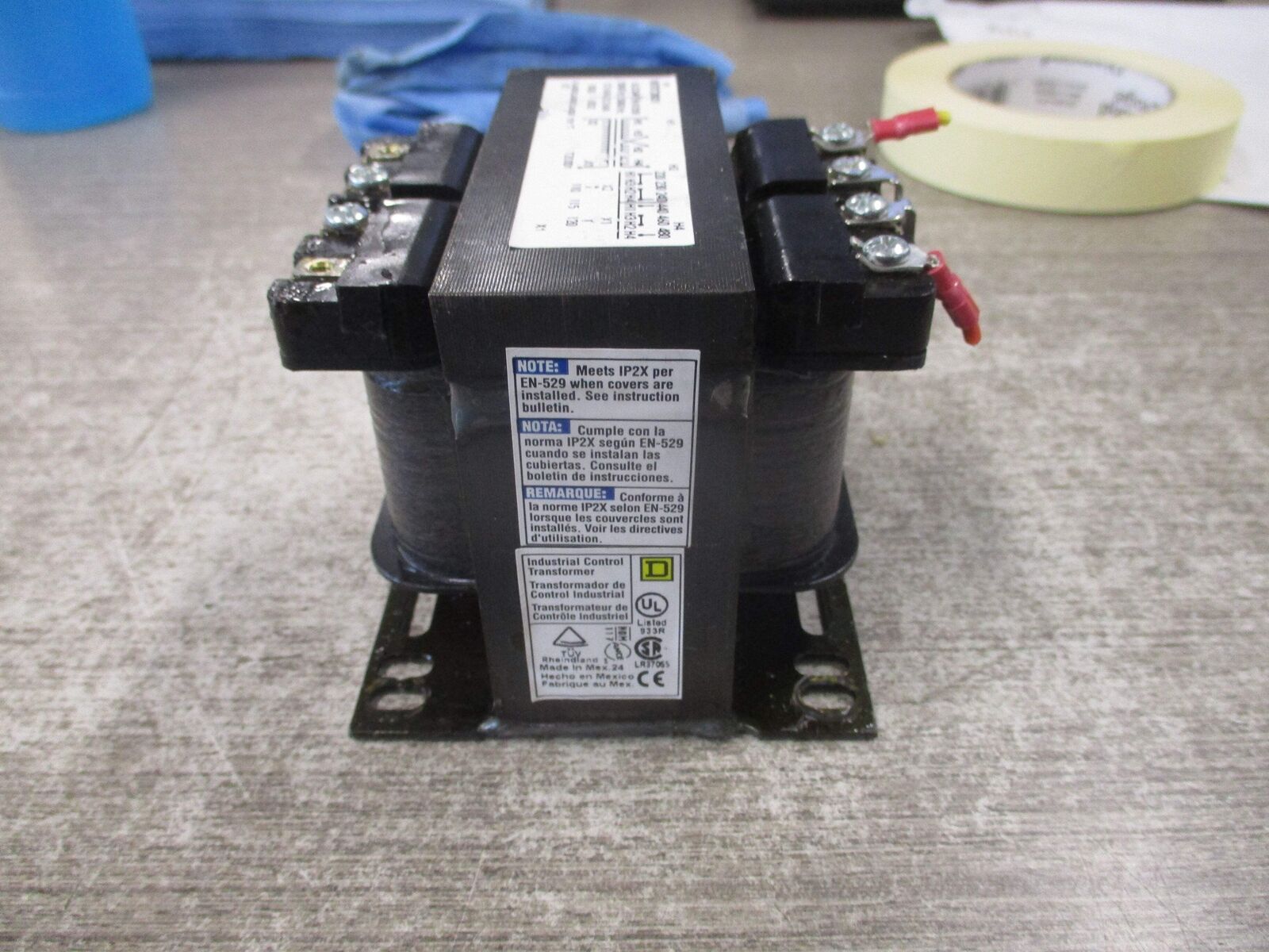 Square D Transformer 9070T200D1 0.2KVA * Missing (2) Terminal Screws * used.