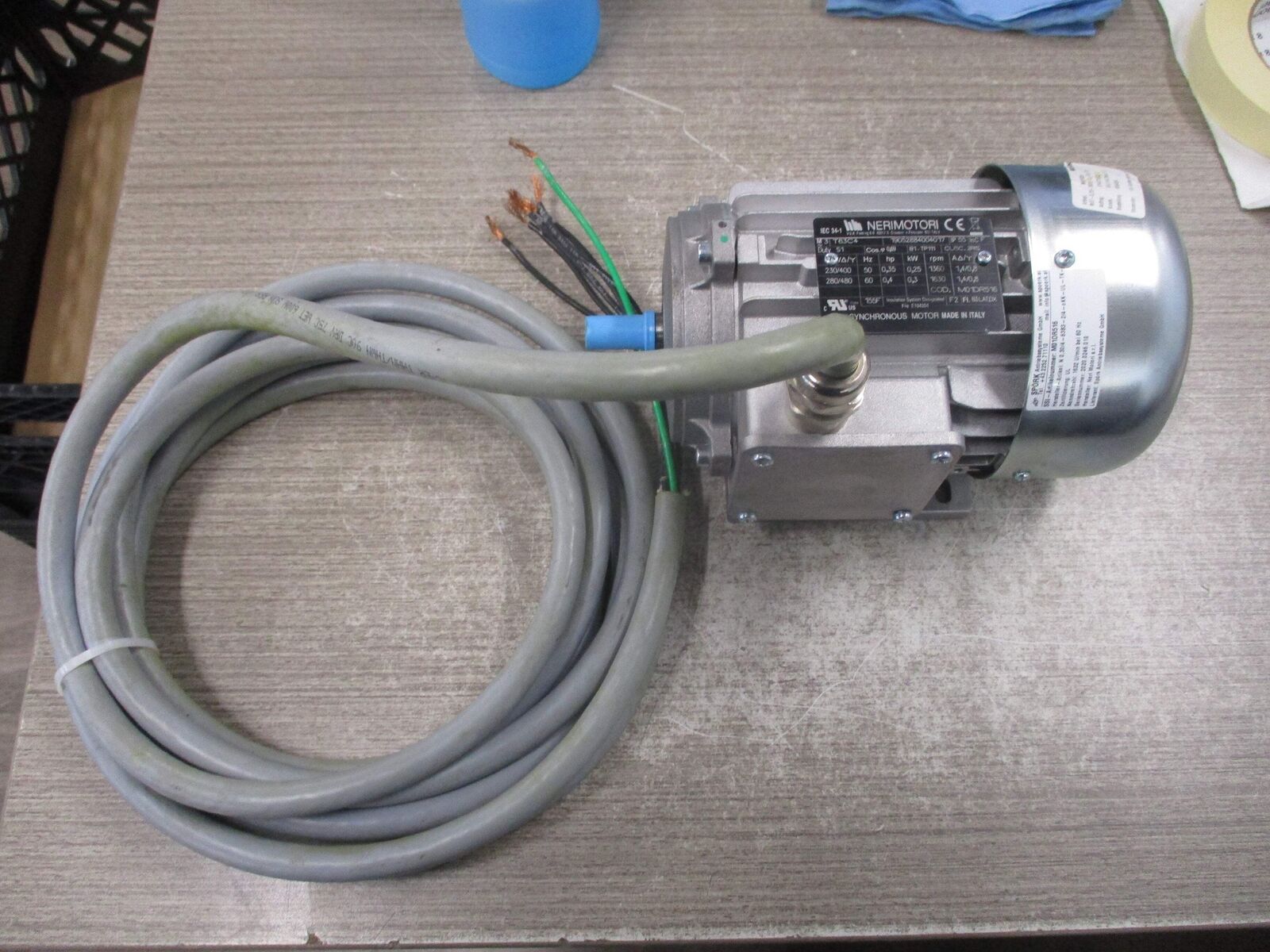 NERIMOTORI Motor T63C4 280/480V 60Hz 0.4HP 0.3kW 1800 RPM 1.4/0.8A Used