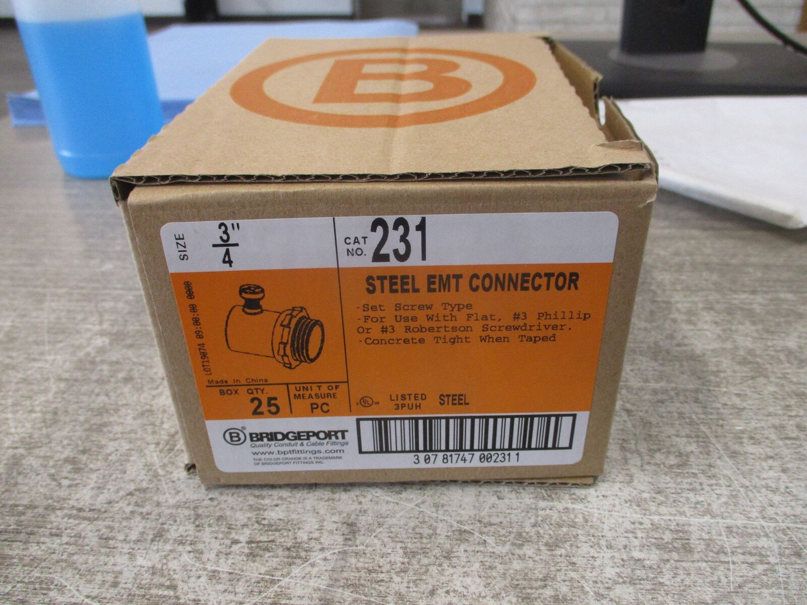 Bridgeport Set - Screw EMT Connector 231 3/4" * Lot of 125 * New Surplus