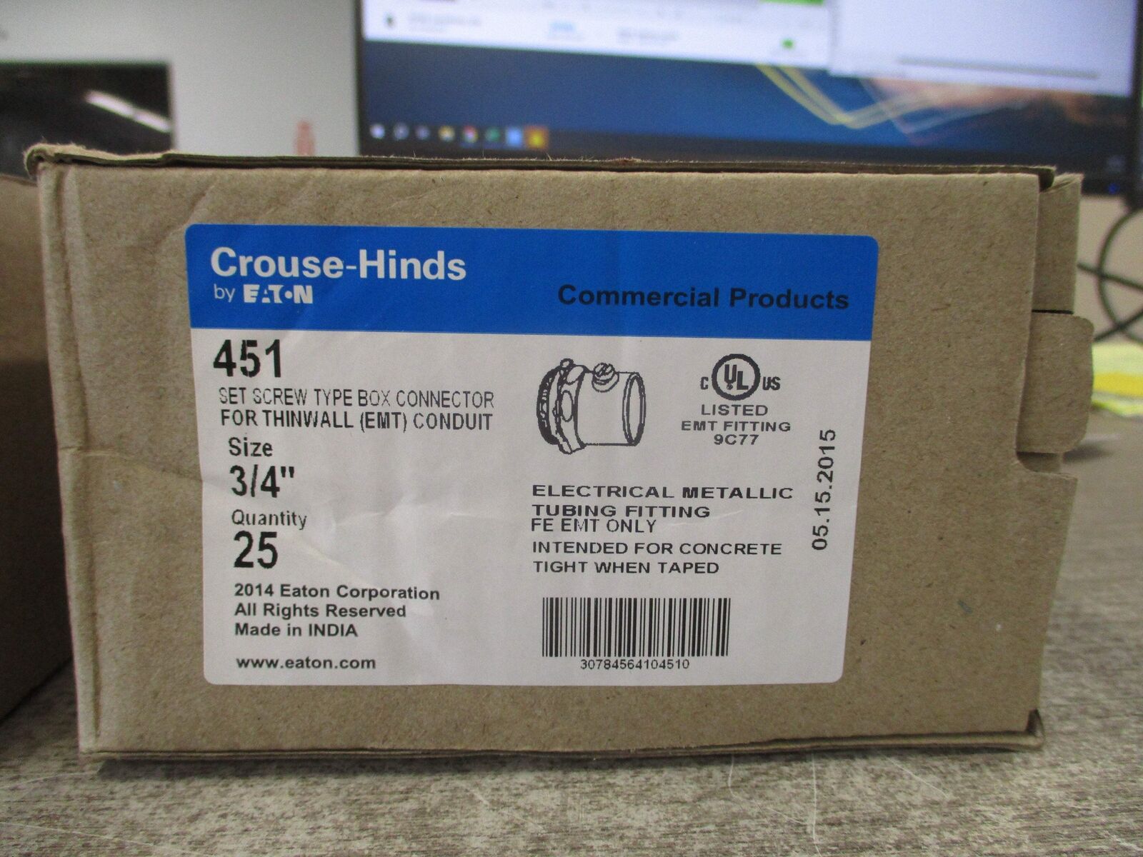 Eaton Crouse-Hinds Set-Screw Box Connector 451 3/4" *Lot of 50* New Surplus