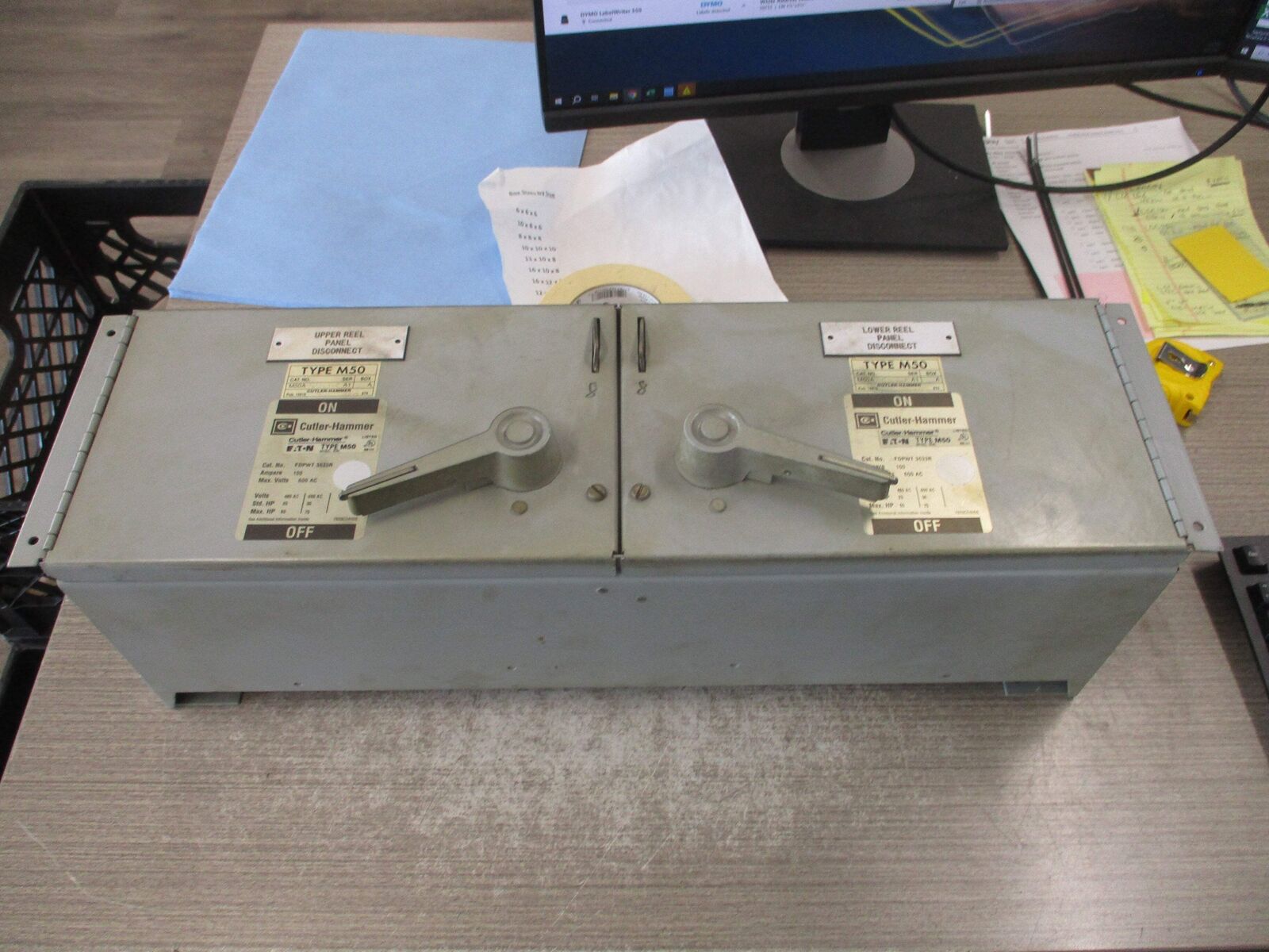 Cutler-Hammer Type M50 Dual Panelboard Switch FDPWT 3633R 100A 600V Used