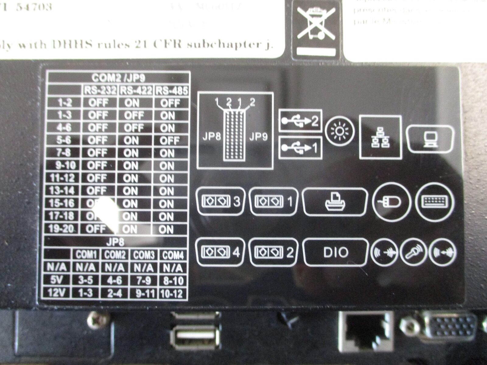 Dynamic Displays,Inc. Industrial Panel PC QES1517-505 Rev. 2 17" 100-240V 3A 50/