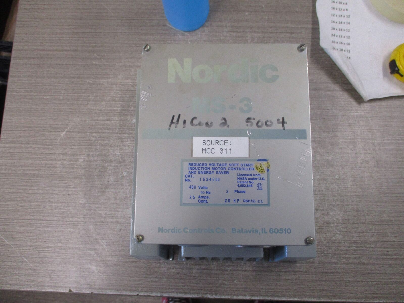 Nordic MS-3 Soft Start 1634600 20HP 460V 3Ph 60Hz 35A Used