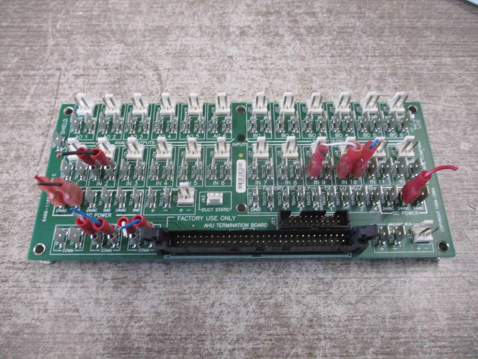 Trane AHU Termination Board X13650858-01 Used