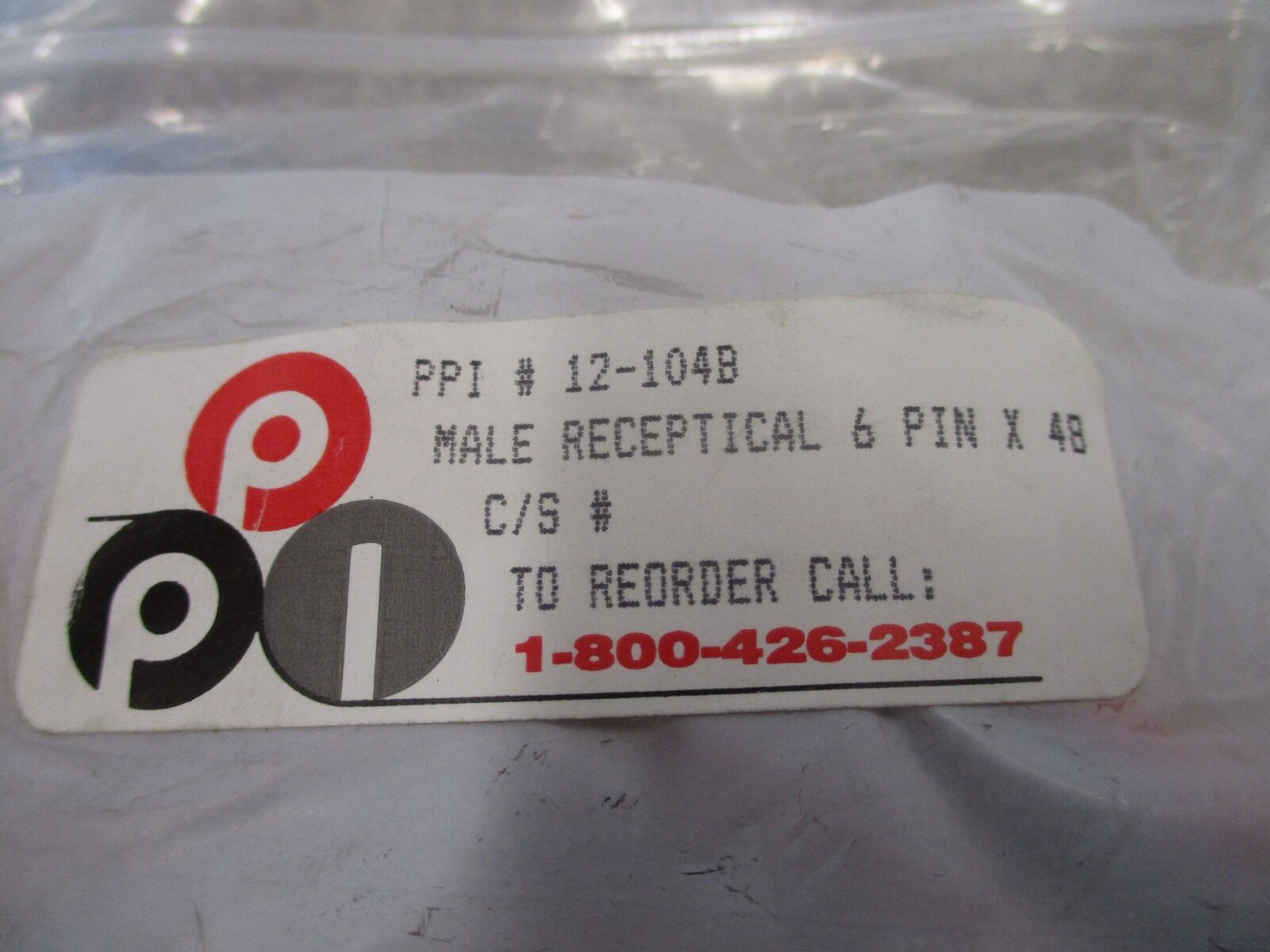 PPI Male Receptacle 12-104B 6-Pin X 48 *No Box* *Lot Of 2* New surplus