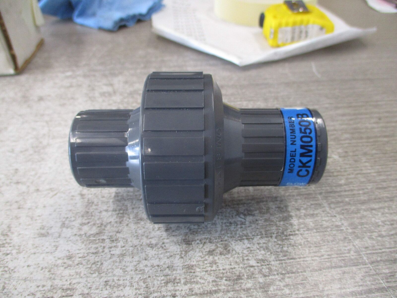 Plast-O-Matic PVC Check Valve CKM050B-PV 1/2" New Surplus
