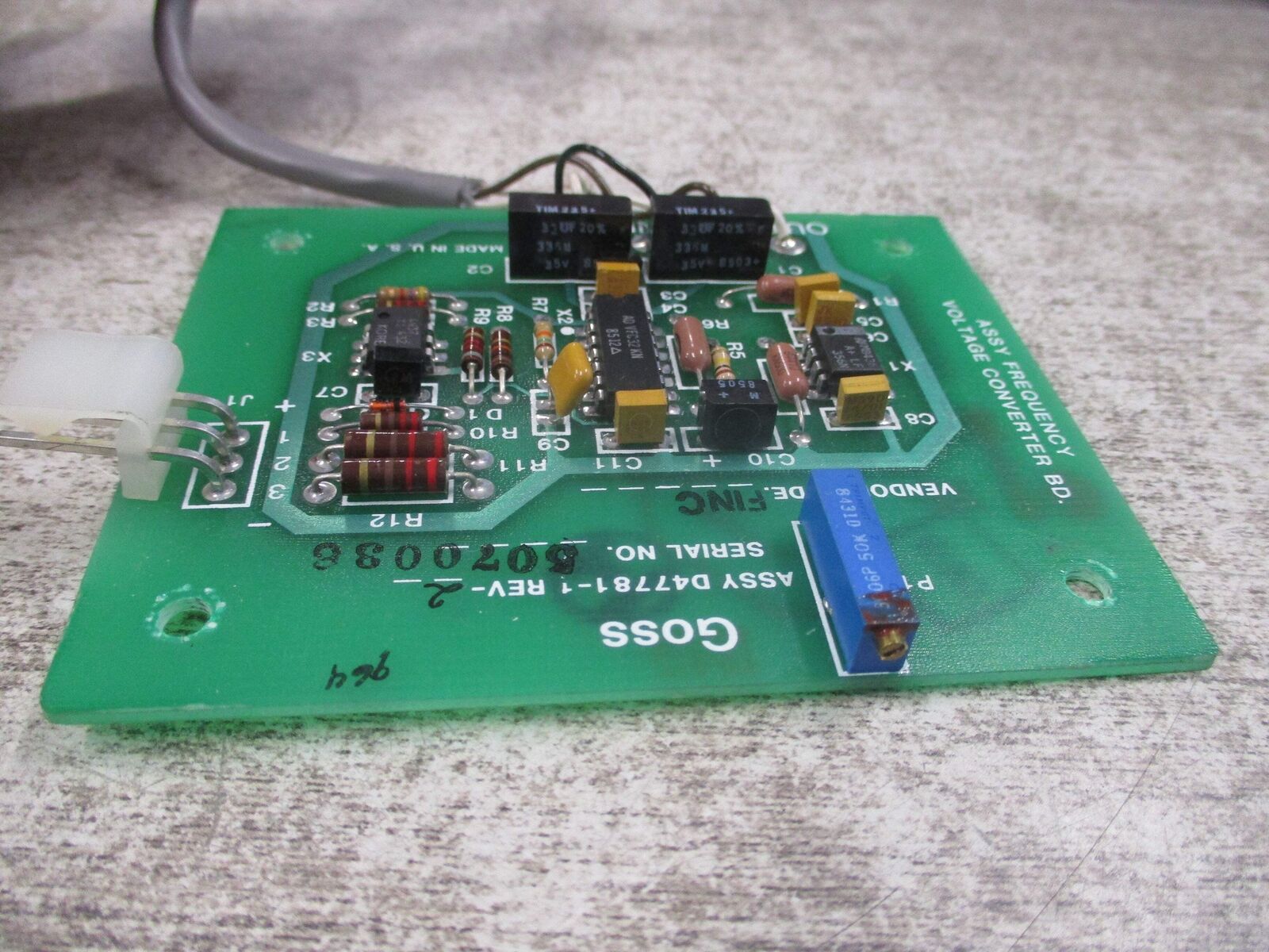 Goss Frequency Voltage Converter Board Assembly D47781-1 Rev. 2 *No Box* New Sur