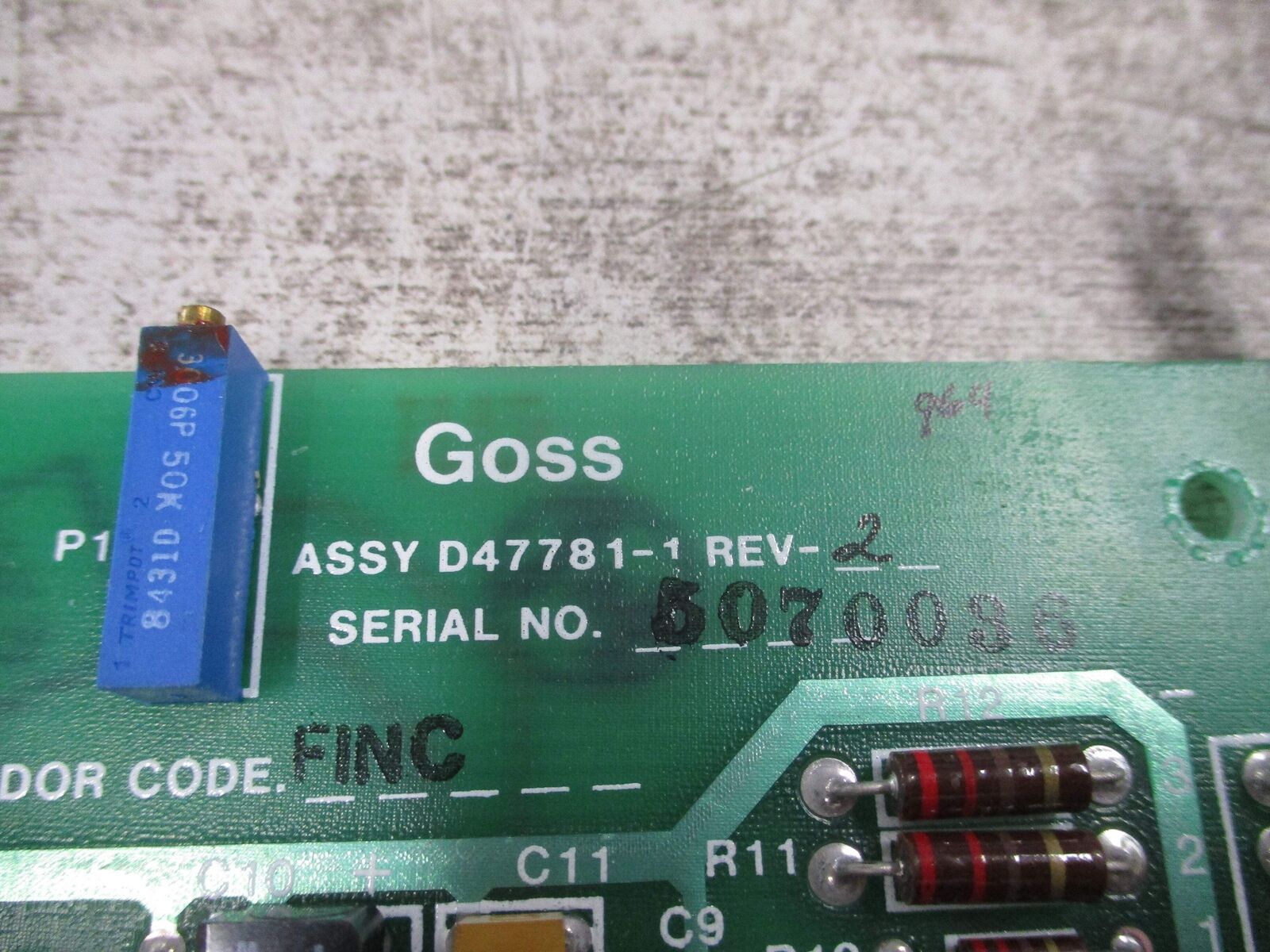 Goss Frequency Voltage Converter Board Assembly D47781-1 Rev. 2 *No Box* New Sur