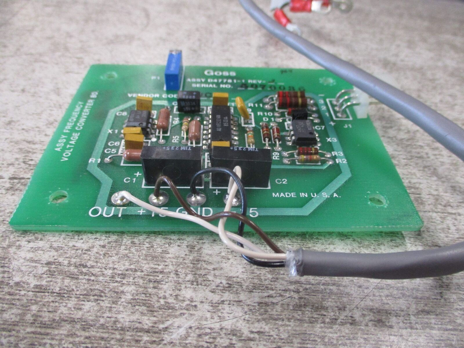 Goss Frequency Voltage Converter Board Assembly D47781-1 Rev. 2 *No Box* New Sur