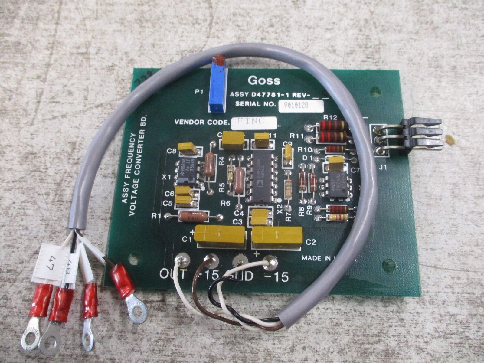 Goss Frequency Voltage Converter Board Assembly D47781-1 Rev. 6 *No Box* New Sur