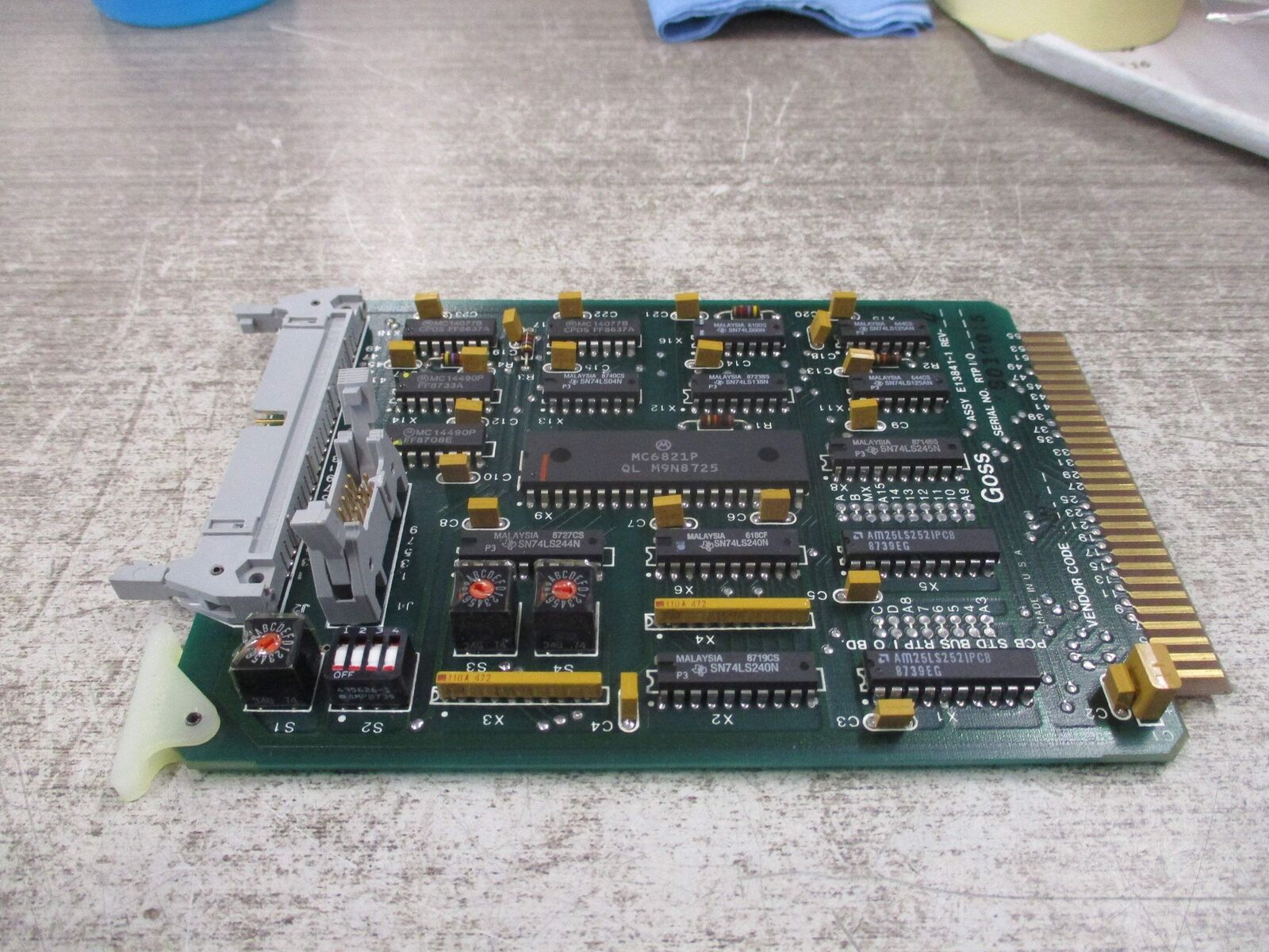 Goss RTP I/O Board E13841-1 Rev. 4 * No Box * New Surplus