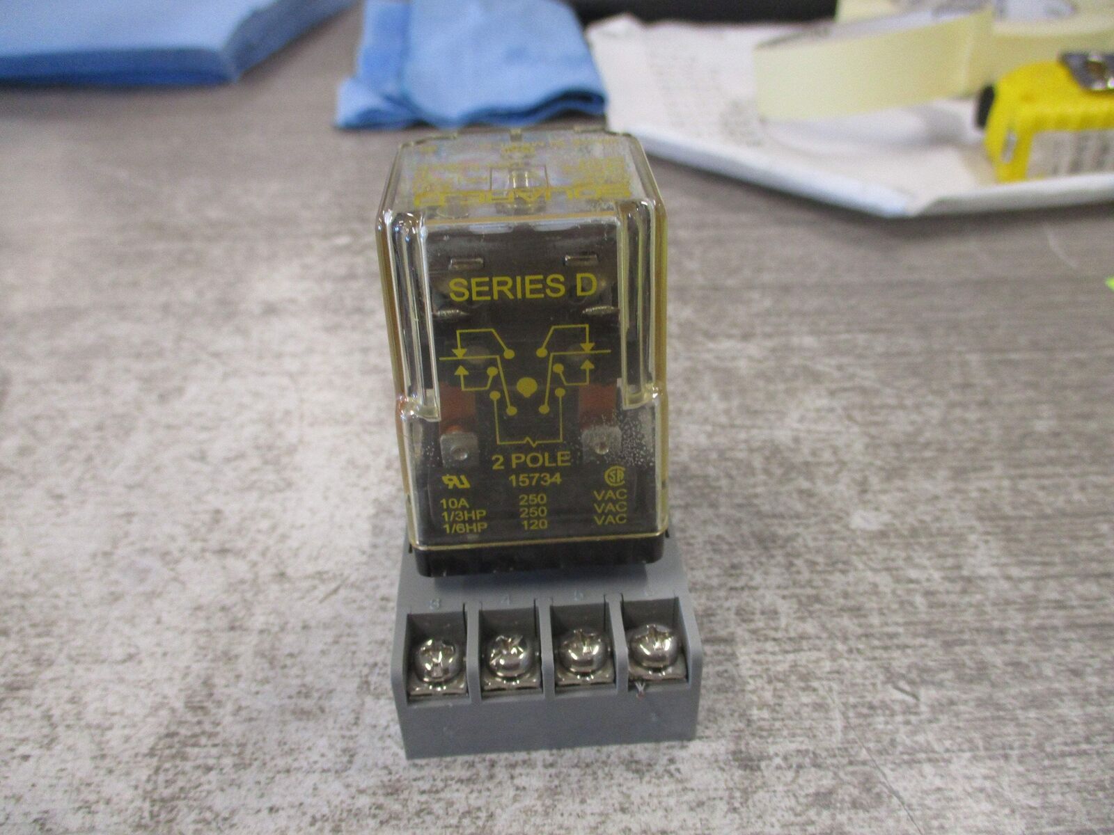 Square D Relay 8501 KP12V20 Ser. D 120V Coil W/Base Used
