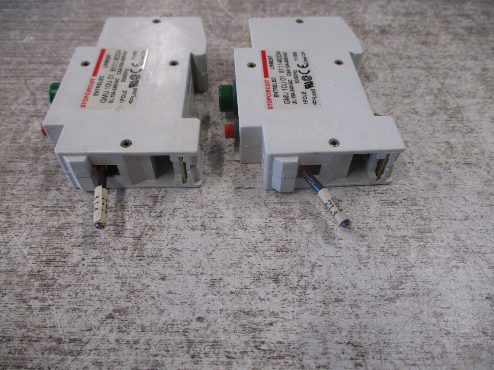 Entrelec Circuit Breaker GMU 10U 01 10A 240/600V 1Ph * Lot of 2 * Used
