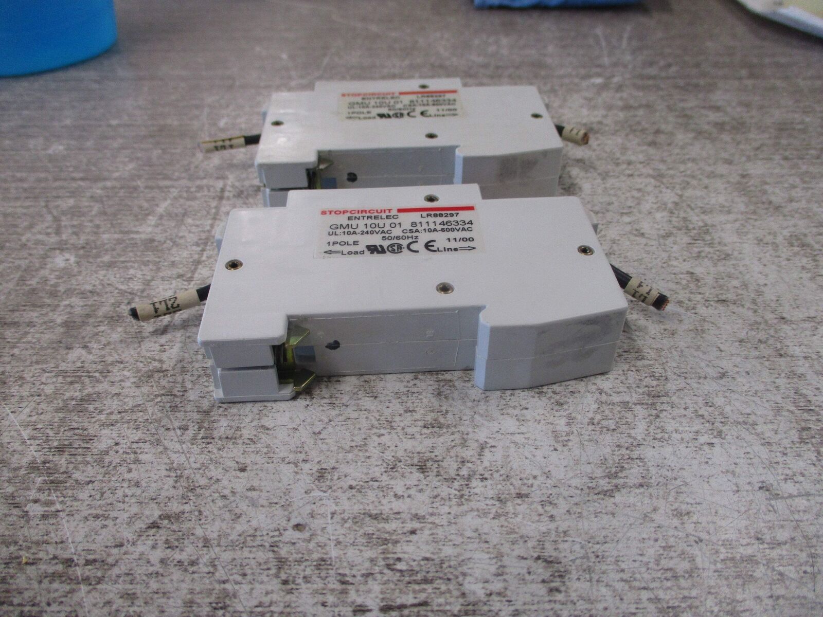 Entrelec Circuit Breaker GMU 10U 01 10A 240/600V 1Ph * Lot of 2 * Used