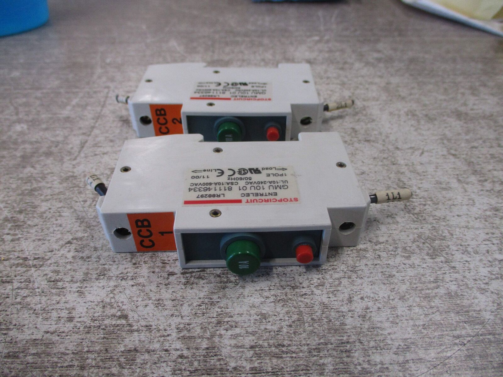 Entrelec Circuit Breaker GMU 10U 01 10A 240/600V 1Ph * Lot of 2 * Used