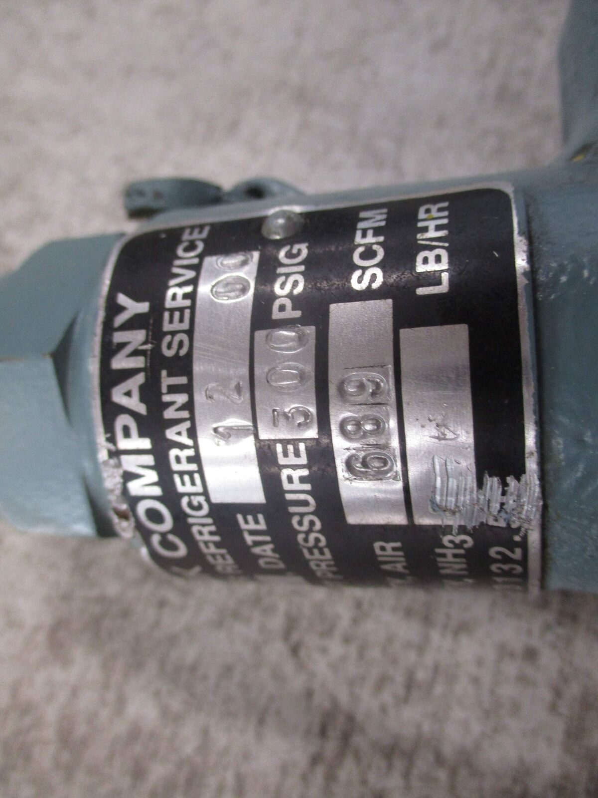 Cyrus Shank Safety Relief Valve 803 1/2" 300PSIG 689 SCFM Used