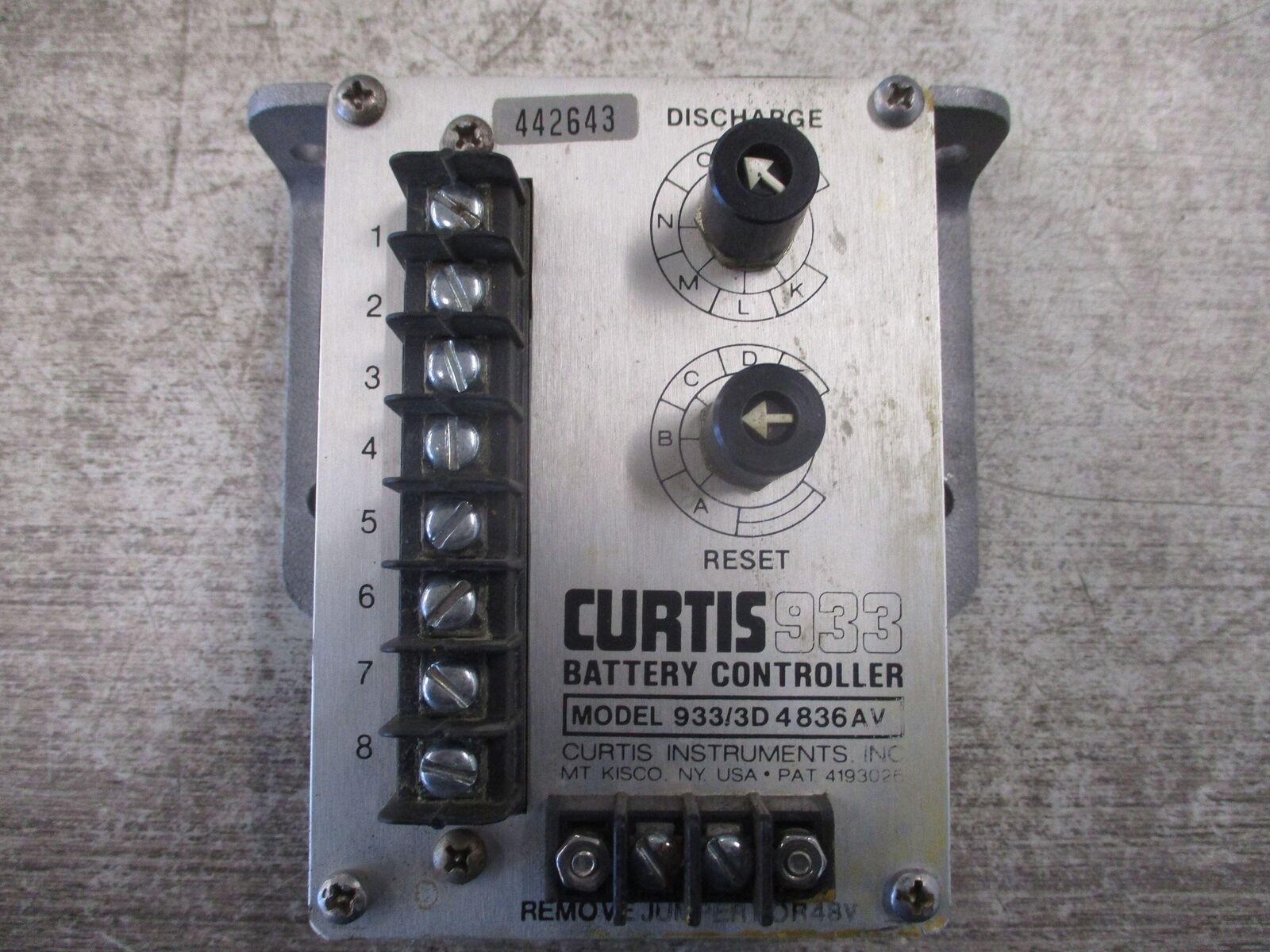 Curtis 933 Battery Controller 933/3D4836AV Used
