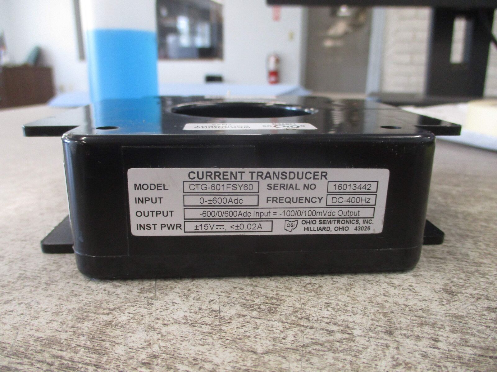 Ohio Semitronics Current Transducer CTG-601FSY60 Input: 0-±600Adc Output: -600/6