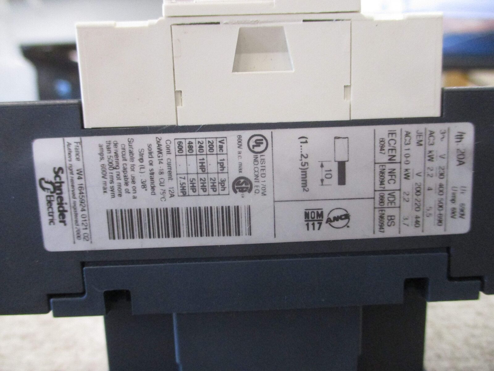 Telemecanique Contactor LC1 D093 120V Coil 12A 600V Used