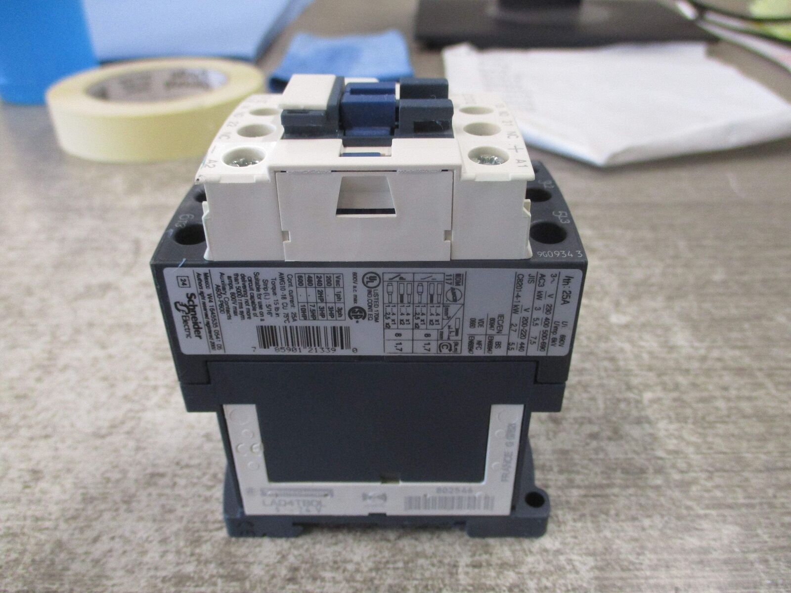 Telemecanique Contactor LC1 D12 JL 12VDC Coil 25A 600V Used