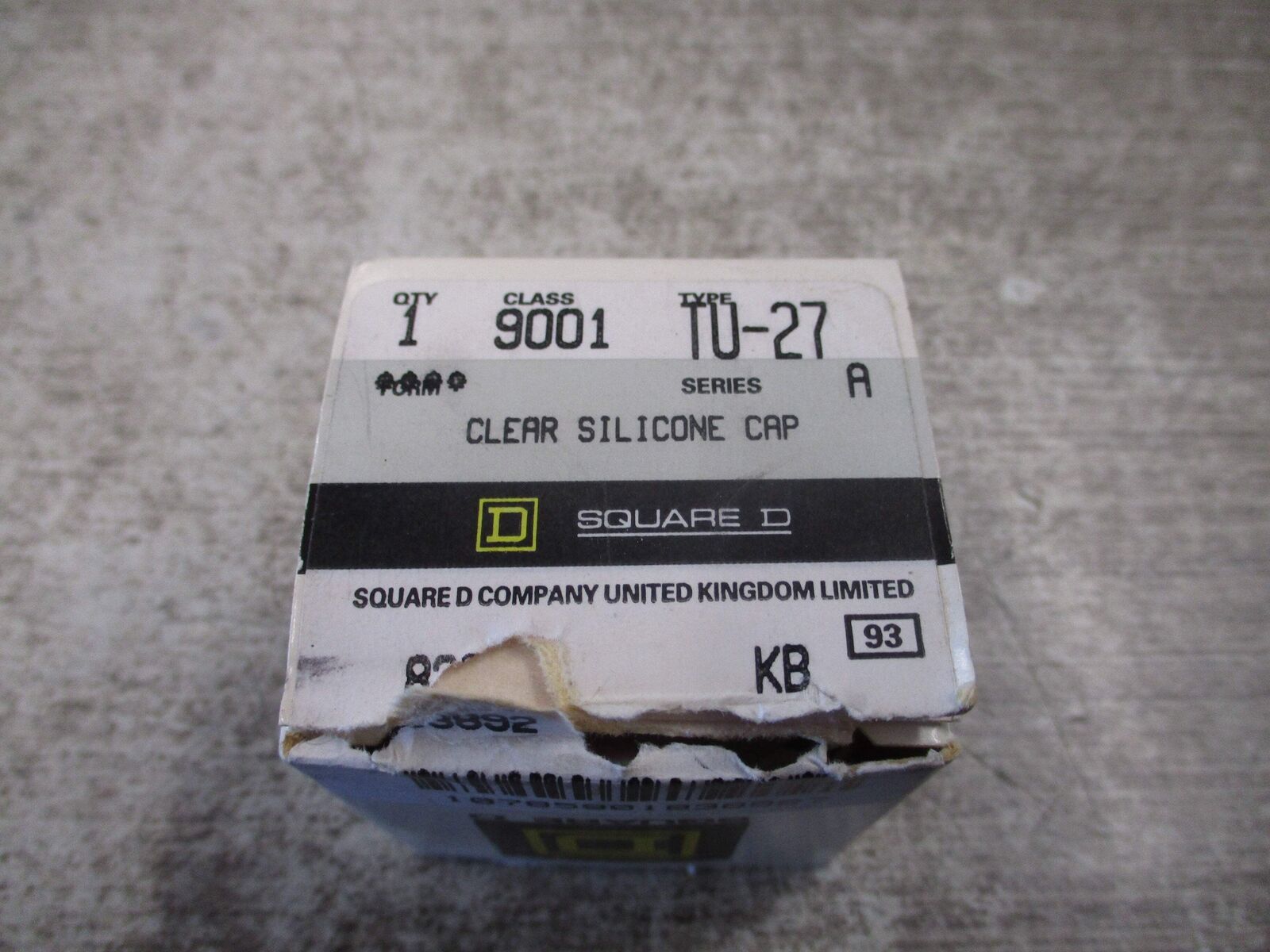 Square D Clear Silicone Cap 9001 TU-27 Ser. A New Surplus