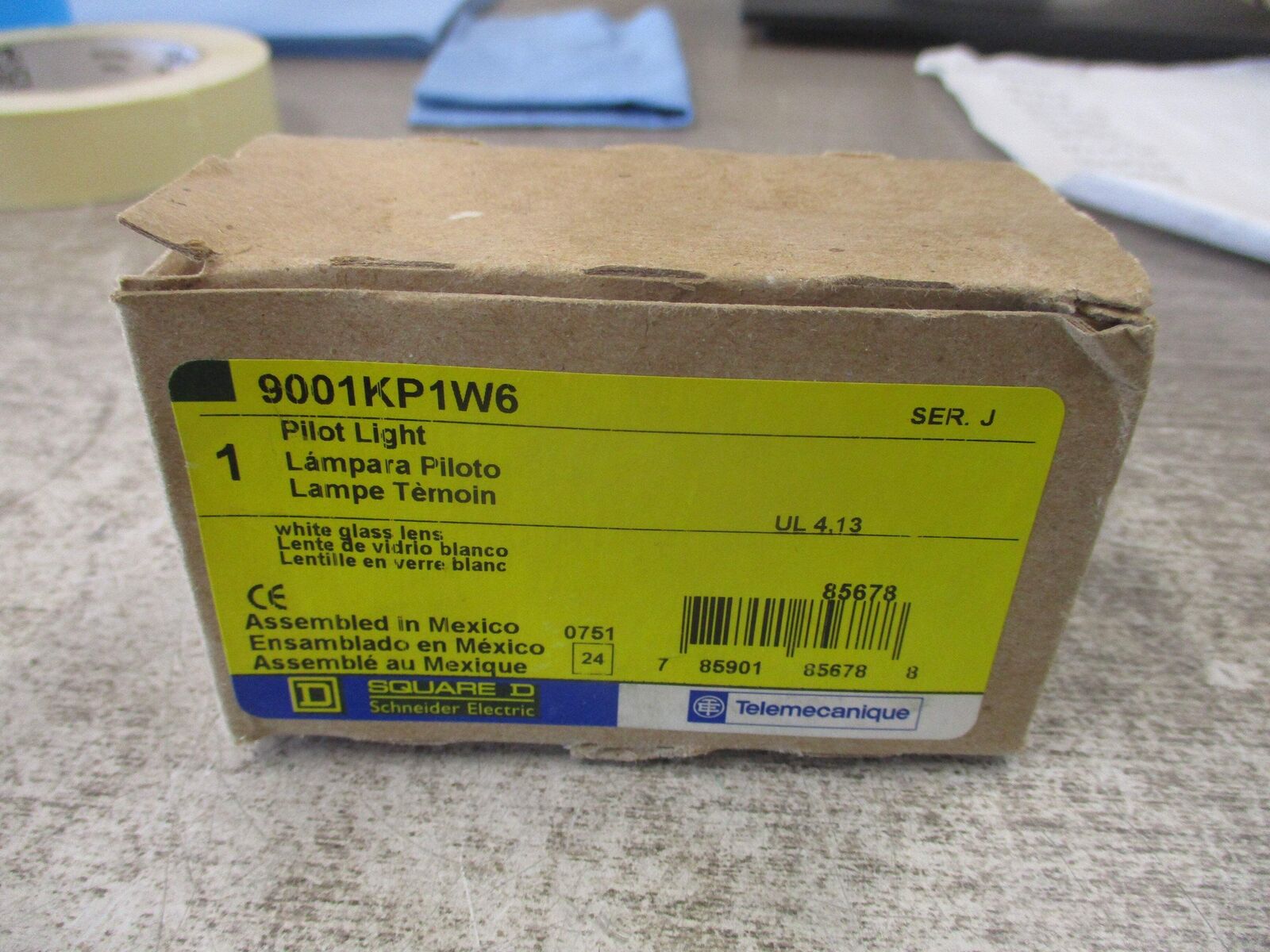 Square D Pilot Light 9001KP1W6 Ser. J New Surplus
