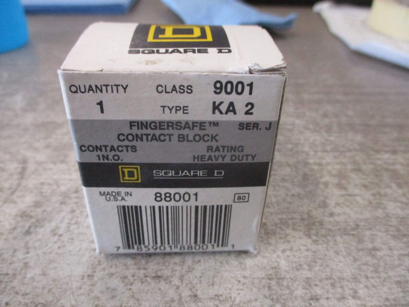 Square D Fingersafe Contact Block 9001 KA 2 Ser. J 1N.O. New Surplus