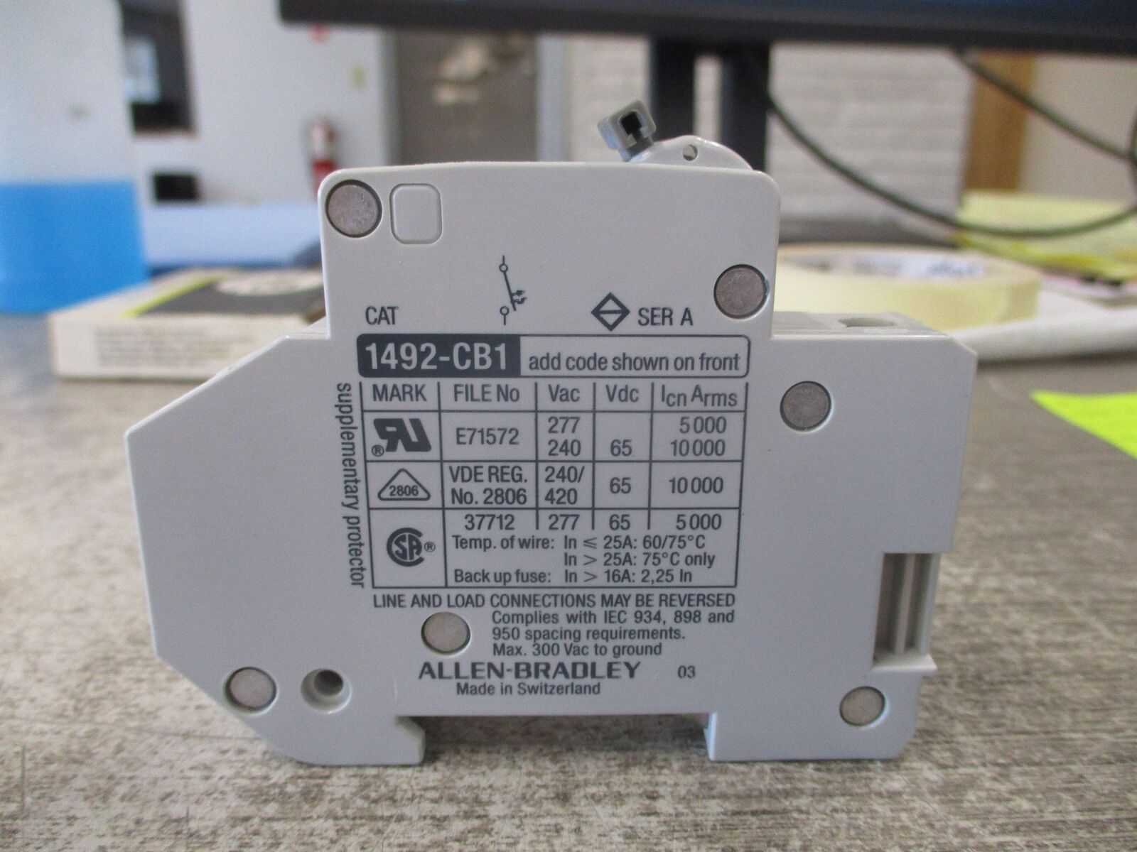 Allen-Bradley Circuit Breaker 1492-CB1G160 Ser. A 16A 1P New Surplus