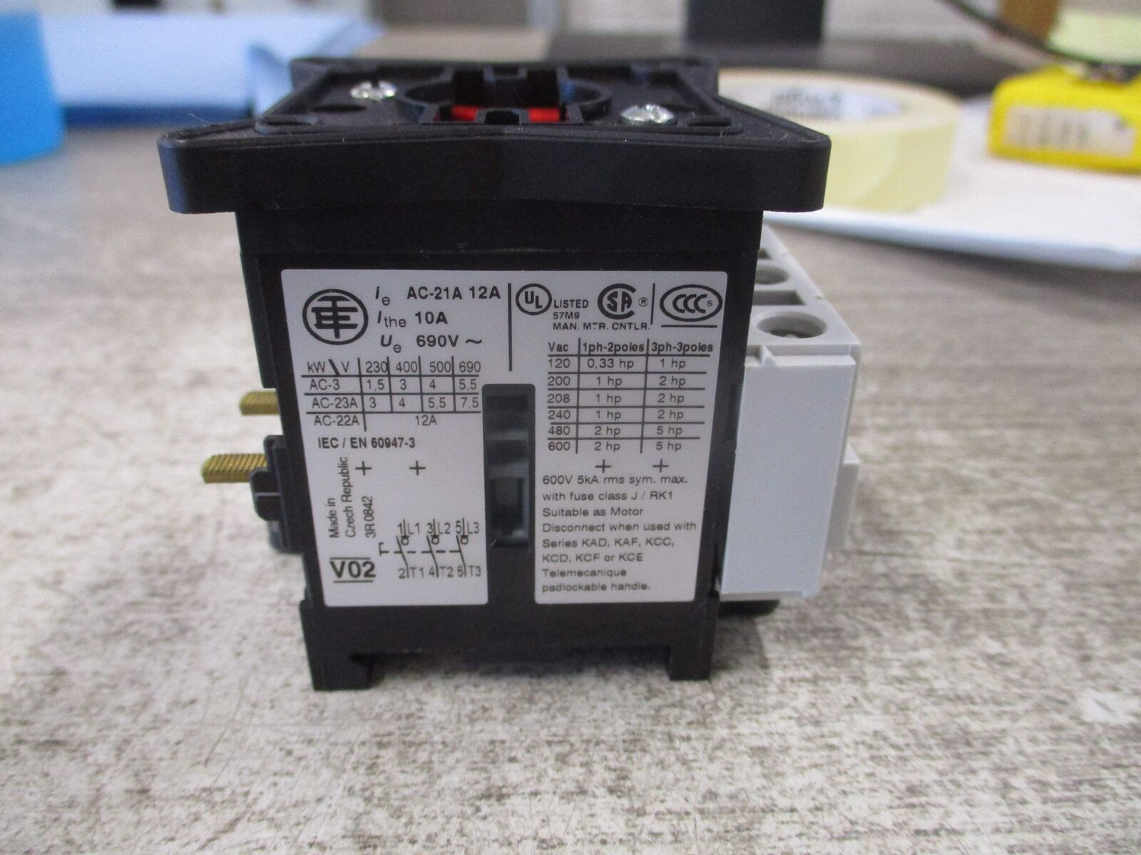 Telemecanique Disconnect Switch V02 12A 600V *No Handle* Used