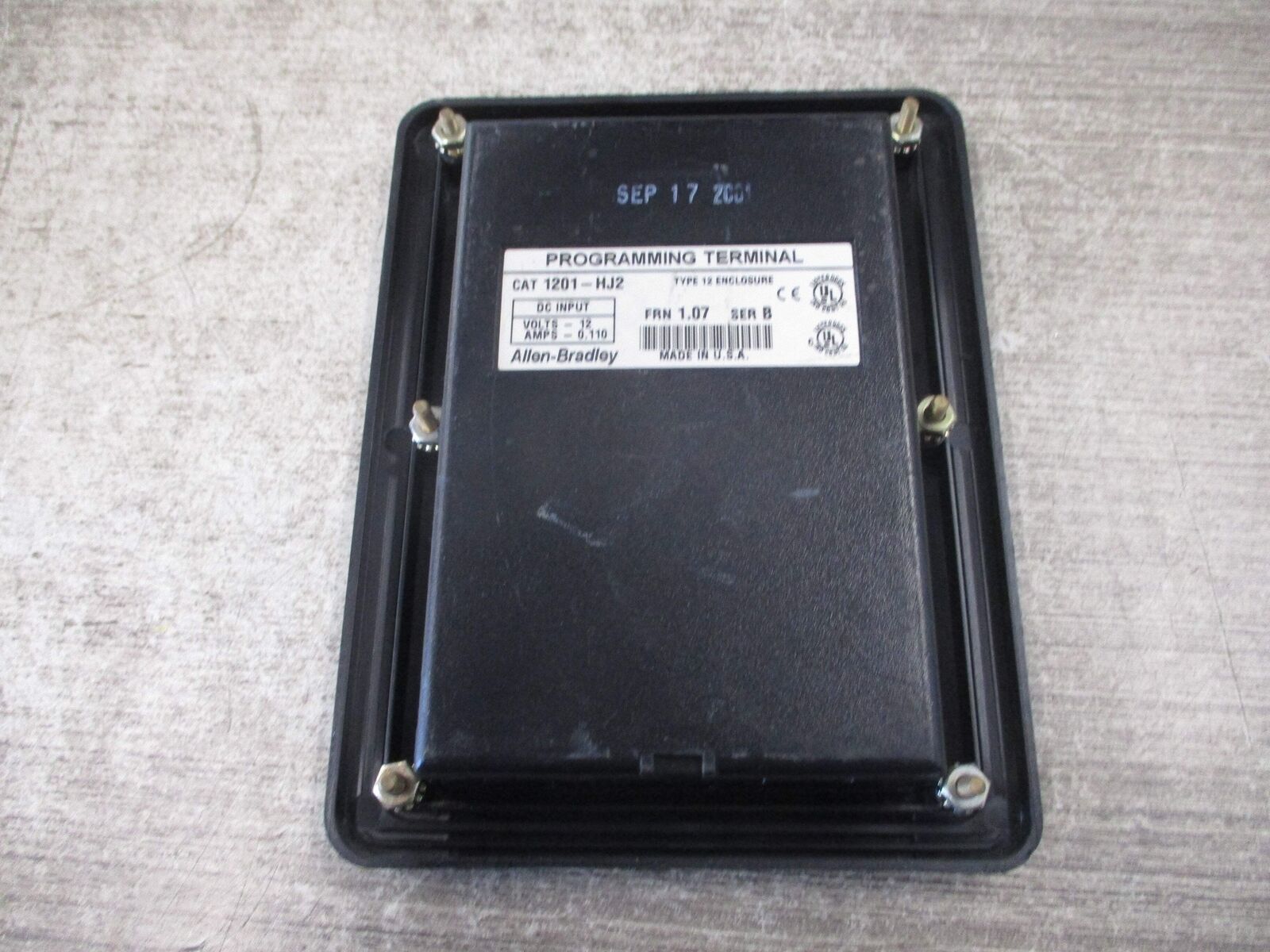 Allen-Bradley Programming Terminal 1201-HJ2 Ser. B FRN 1.07 12VDC 0.110A Used