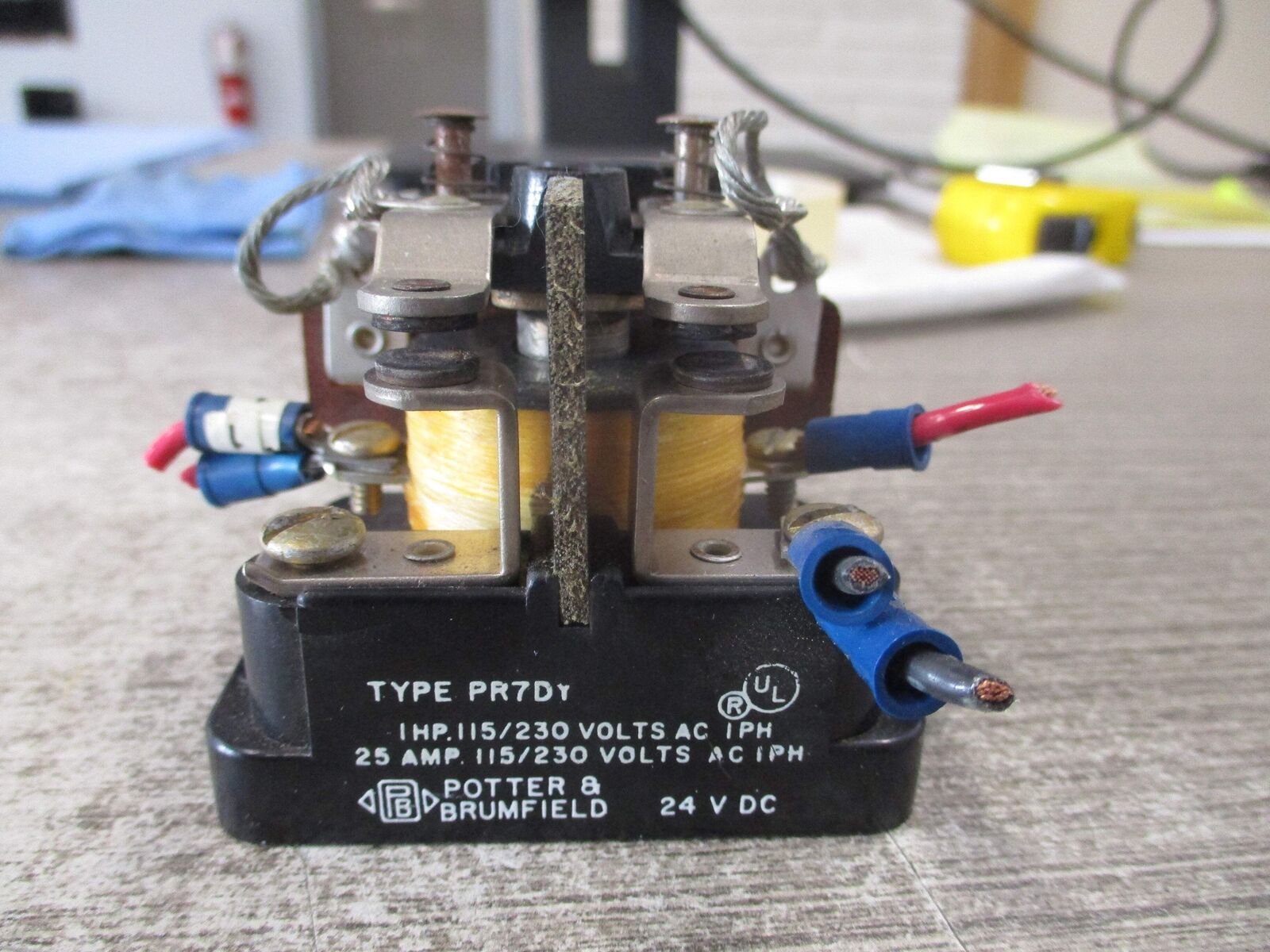 Potter & Brumfield Power Relay PR7DY 25A 115/230V 1Ph 24VDC Coil Used